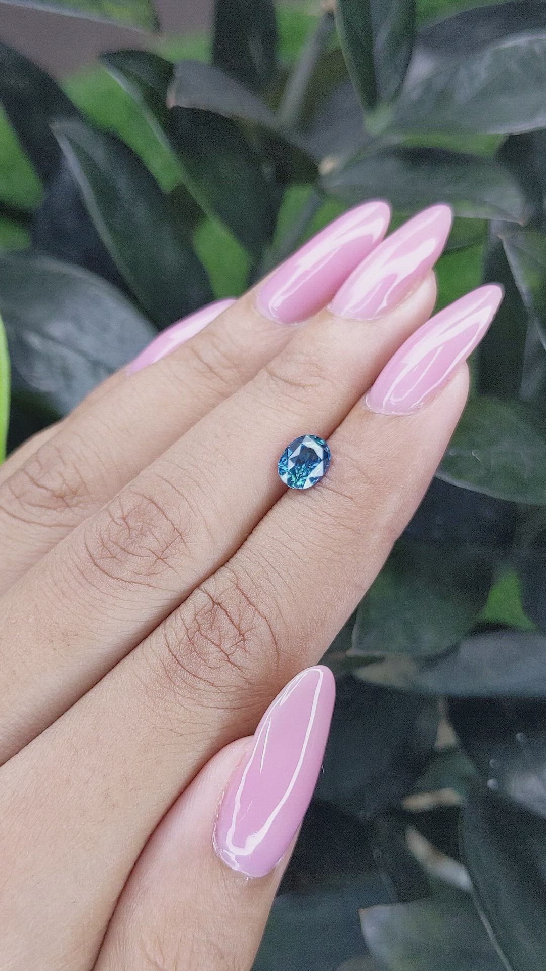 1.07 Ct. Greenish Blue Sapphire from Madagascar Size Video