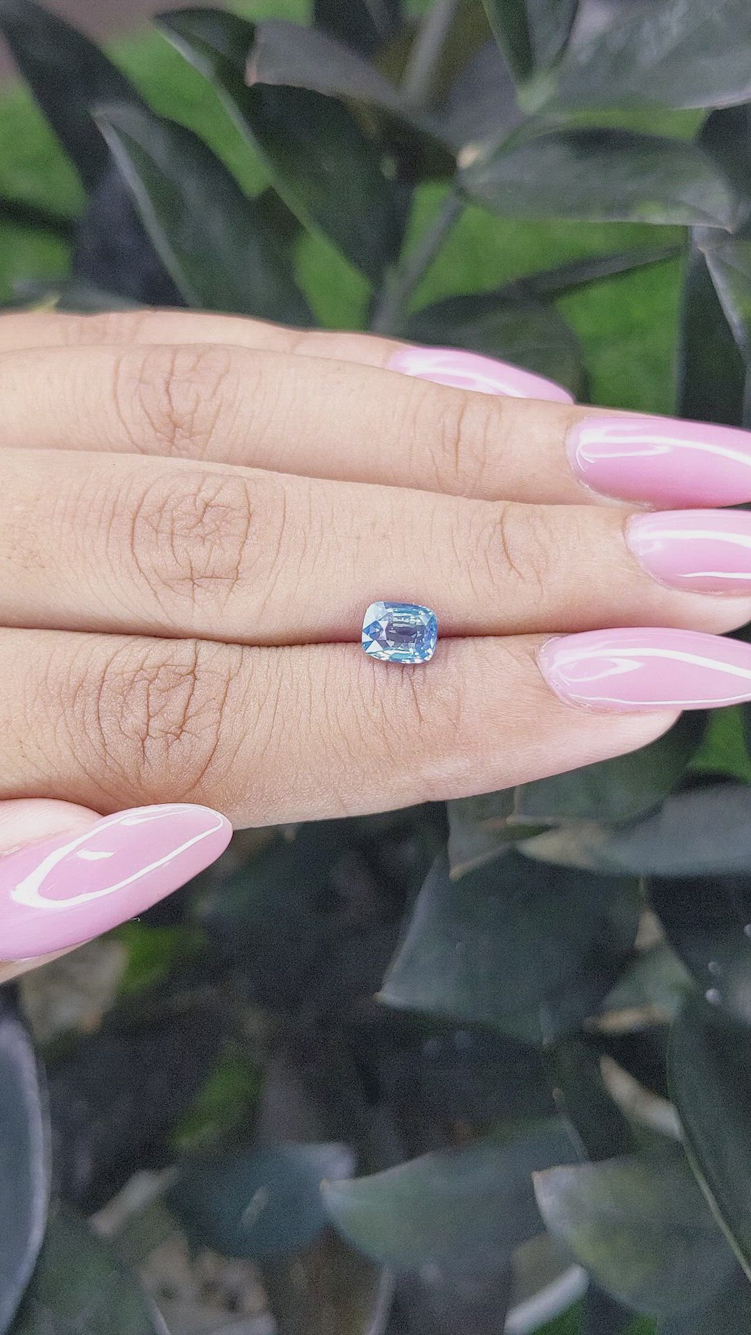 1.02 Ct. Greenish Blue Sapphire from Madagascar Size Video