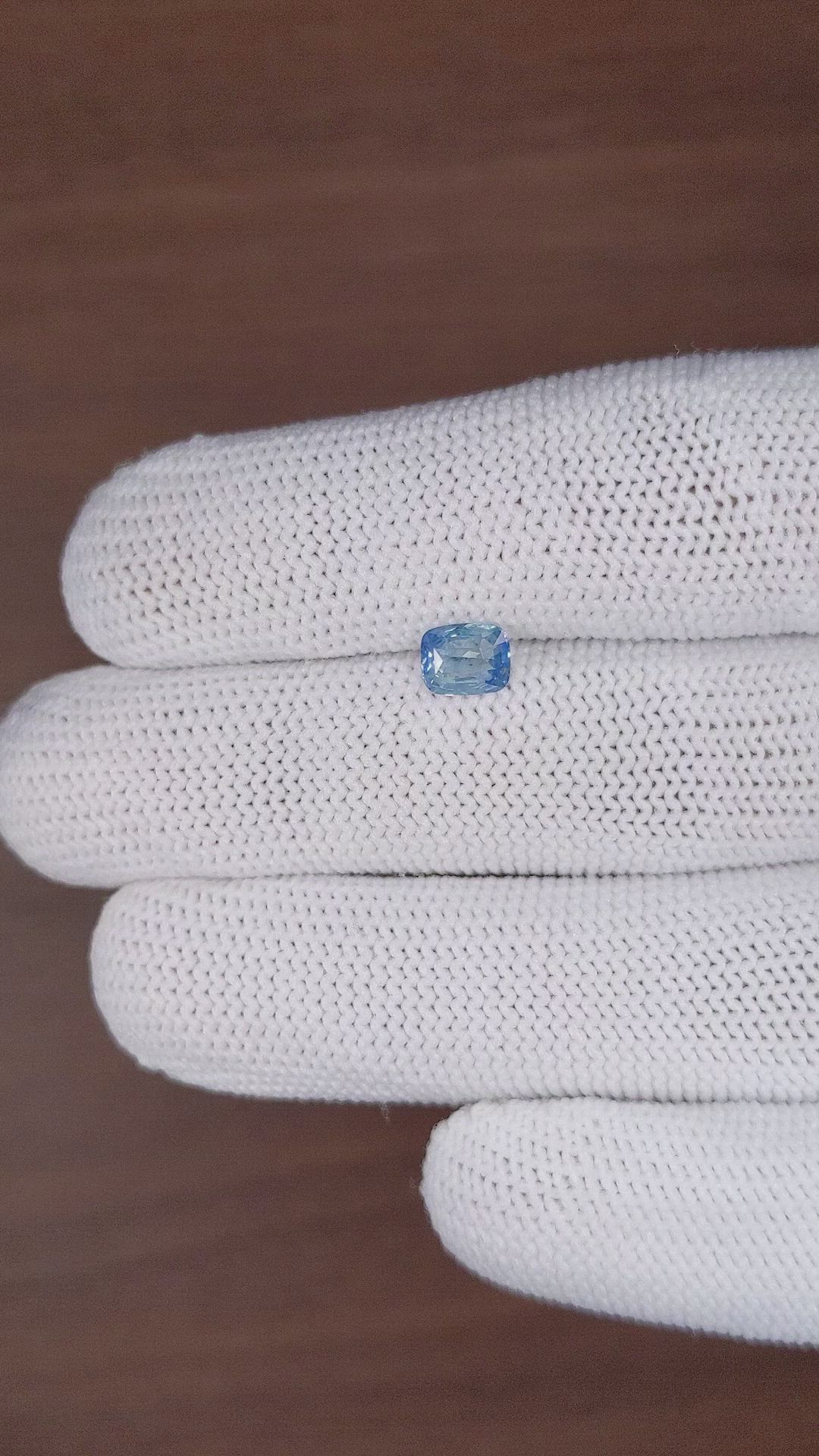 1.02 Ct. Greenish Blue Sapphire from Madagascar Size Video