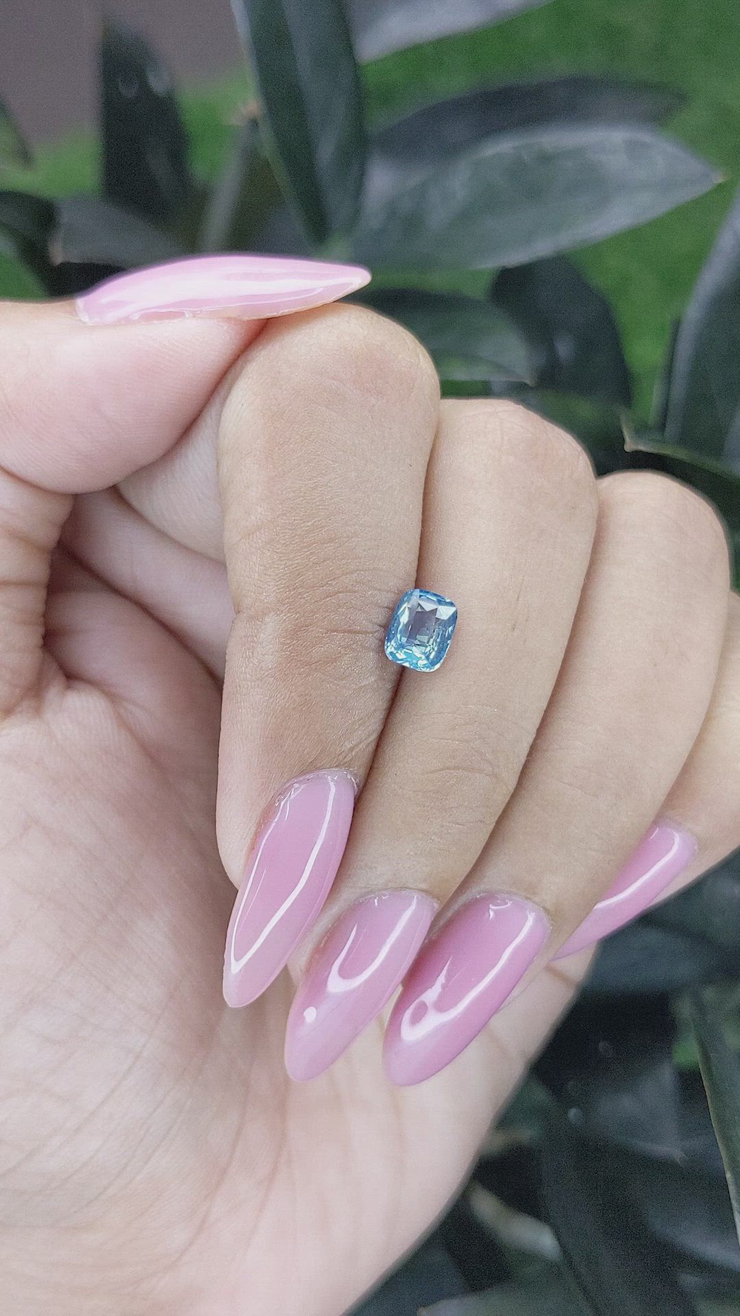 1.02 Ct. Greenish Blue Sapphire from Madagascar Size Video