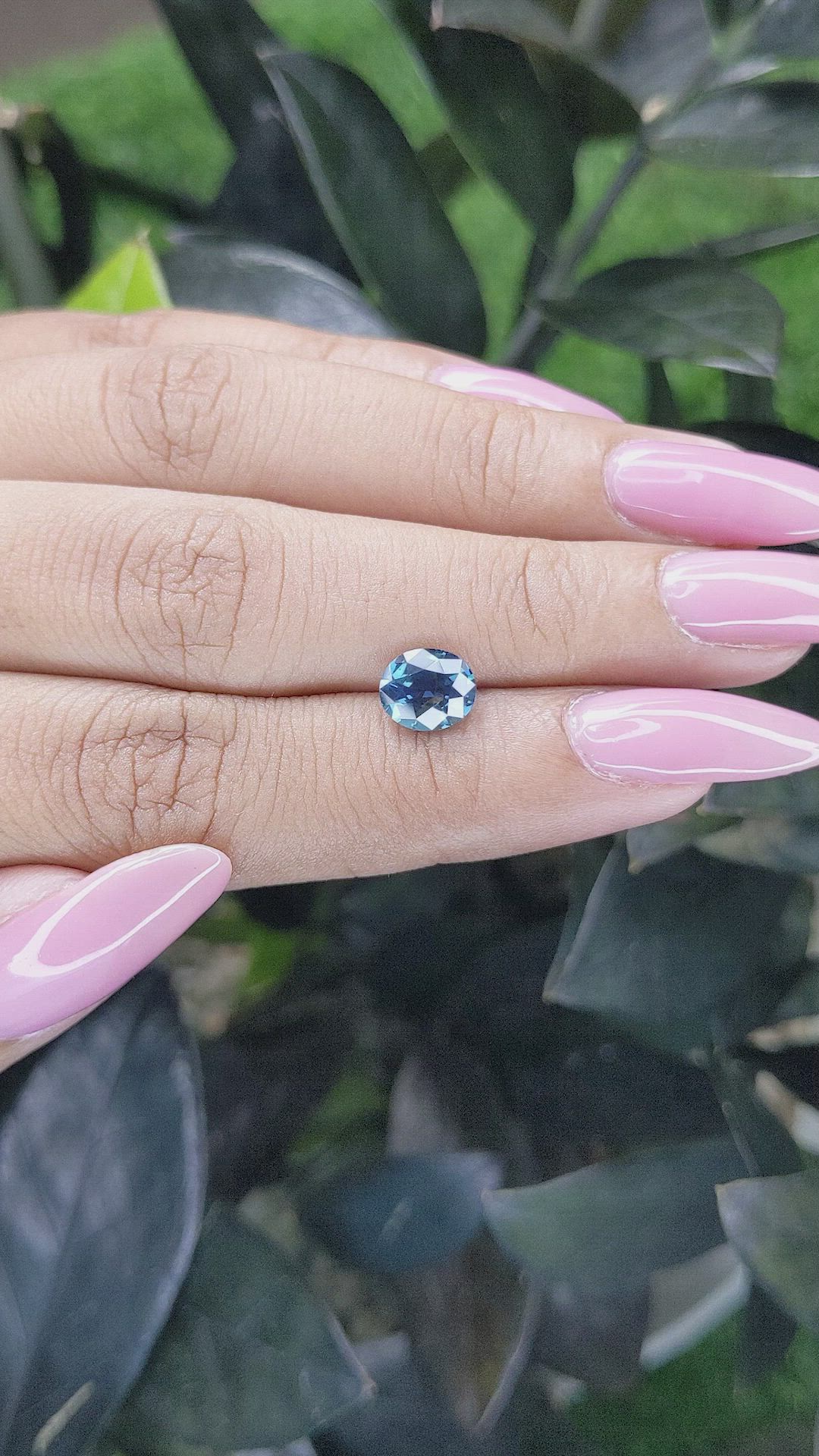 1.59 Ct. Greenish Blue Sapphire from Madagascar Size Video