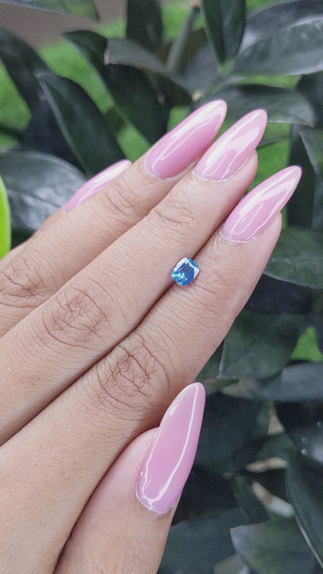 0.60 Ct. Greenish Blue Sapphire from Madagascar Size Video