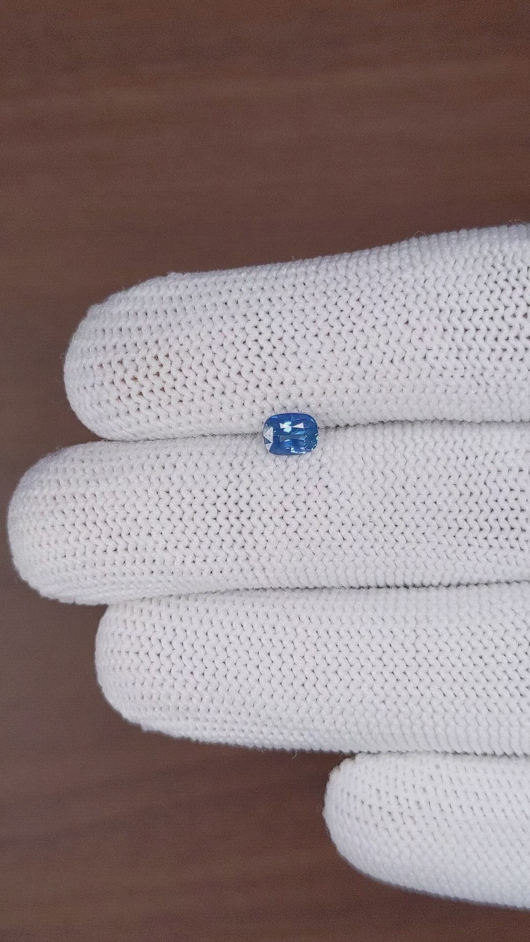 0.60 Ct. Greenish Blue Sapphire from Madagascar Size Video