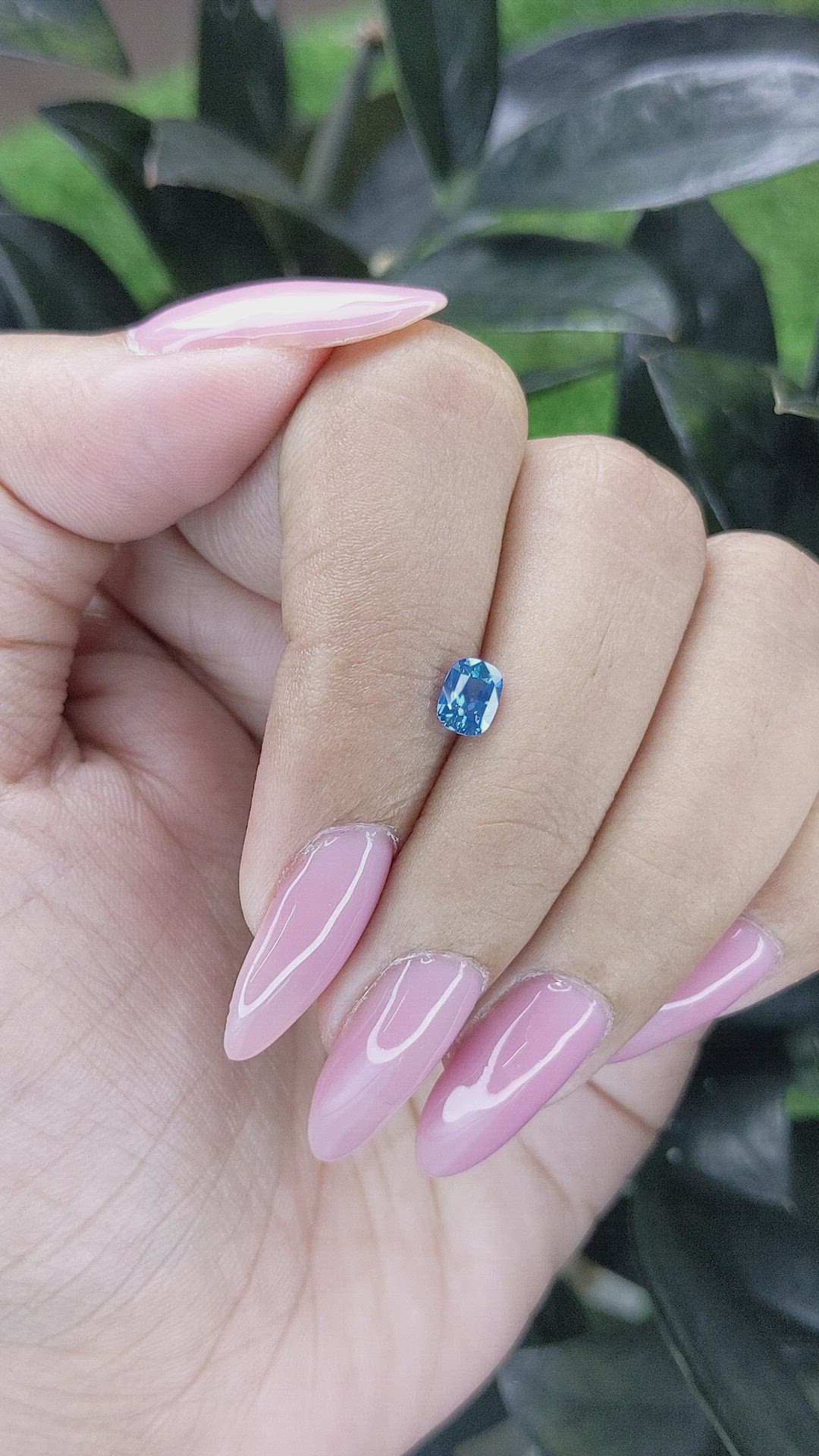 0.60 Ct. Greenish Blue Sapphire from Madagascar Size Video