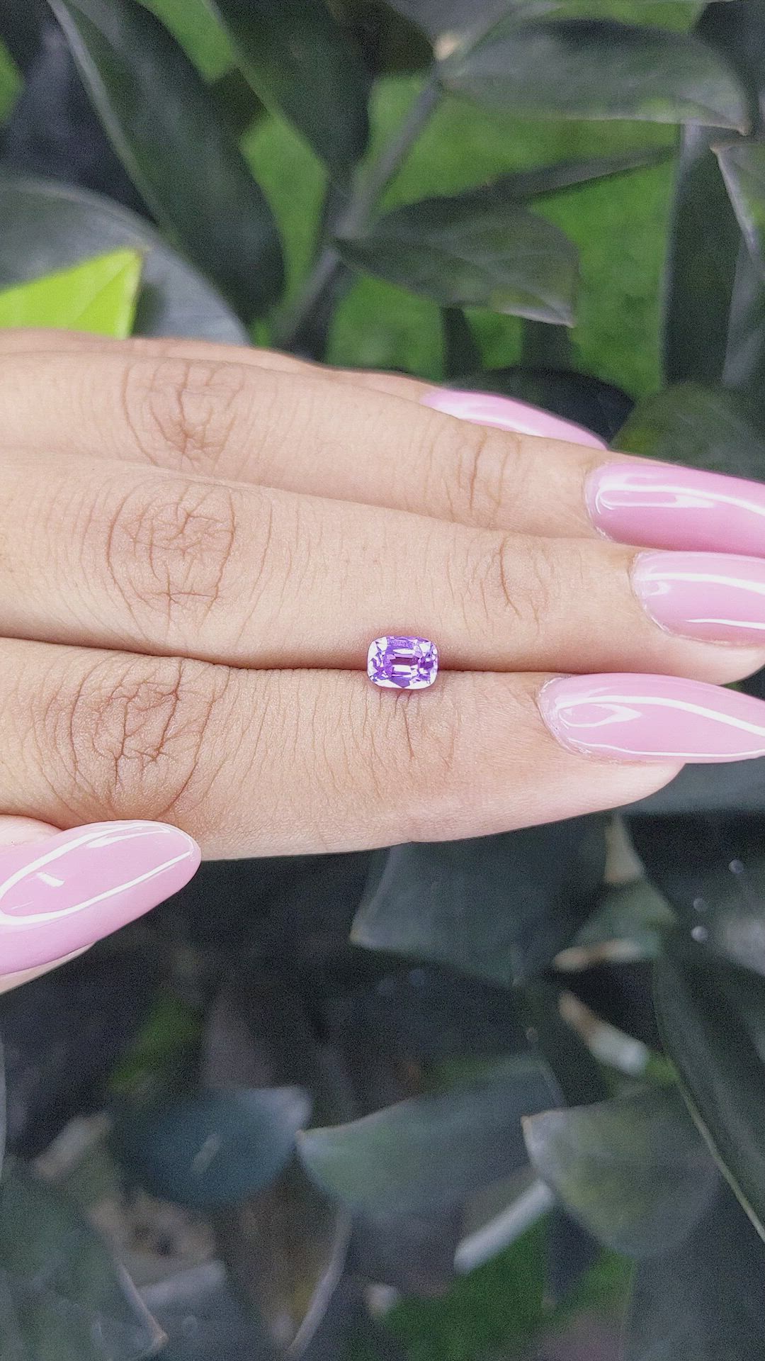 0.69 Ct. Pinkish Purple Sapphire from Madagascar Size Video