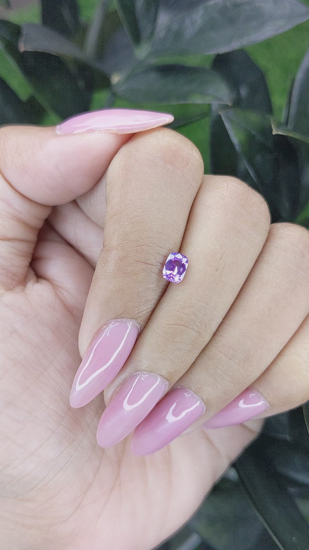 0.69 Ct. Pinkish Purple Sapphire from Madagascar Size Video