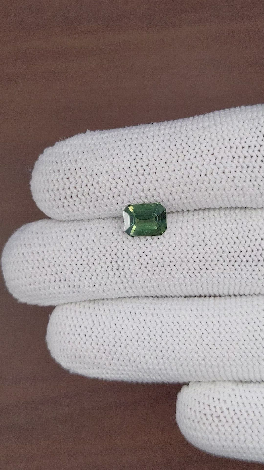 2.03 Ct. Bluish Green Sapphire from Madagascar Size Video