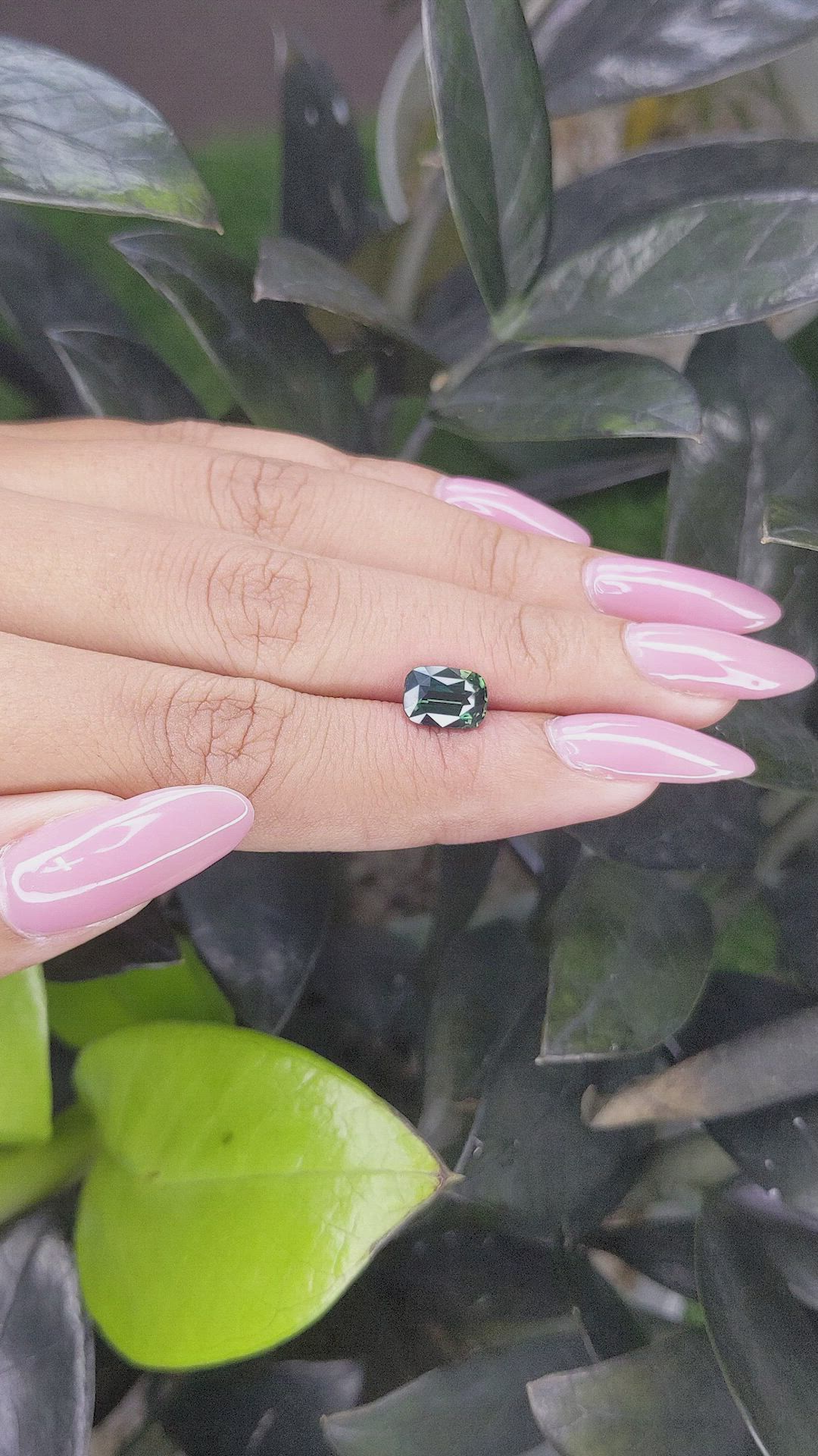 2.02 Ct. Bluish Green Sapphire from Madagascar Size Video