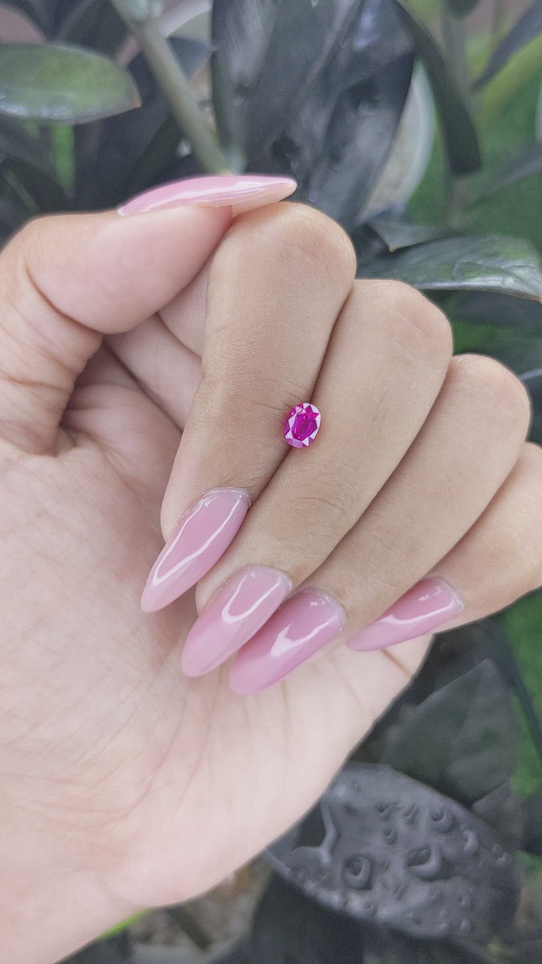 0.84 Ct. Purplish Pink Sapphire from Tanzania Size Video