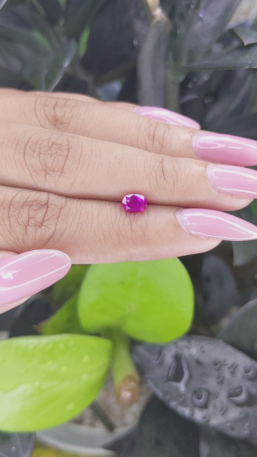 0.84 Ct. Purplish Pink Sapphire from Tanzania Size Video