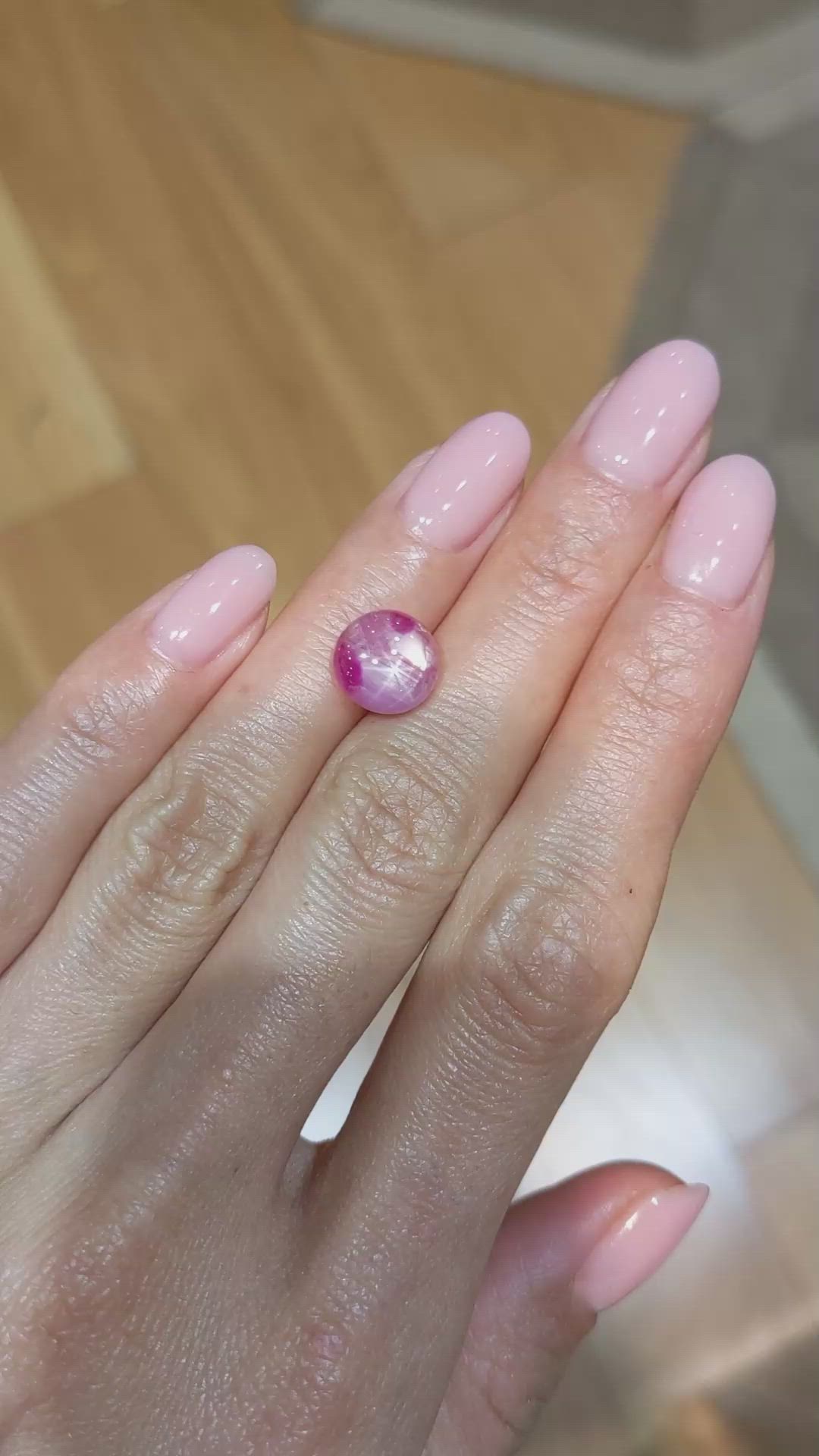 4.40 Ct. Pink Star Sapphire from Burma (Myanmar) Size Video