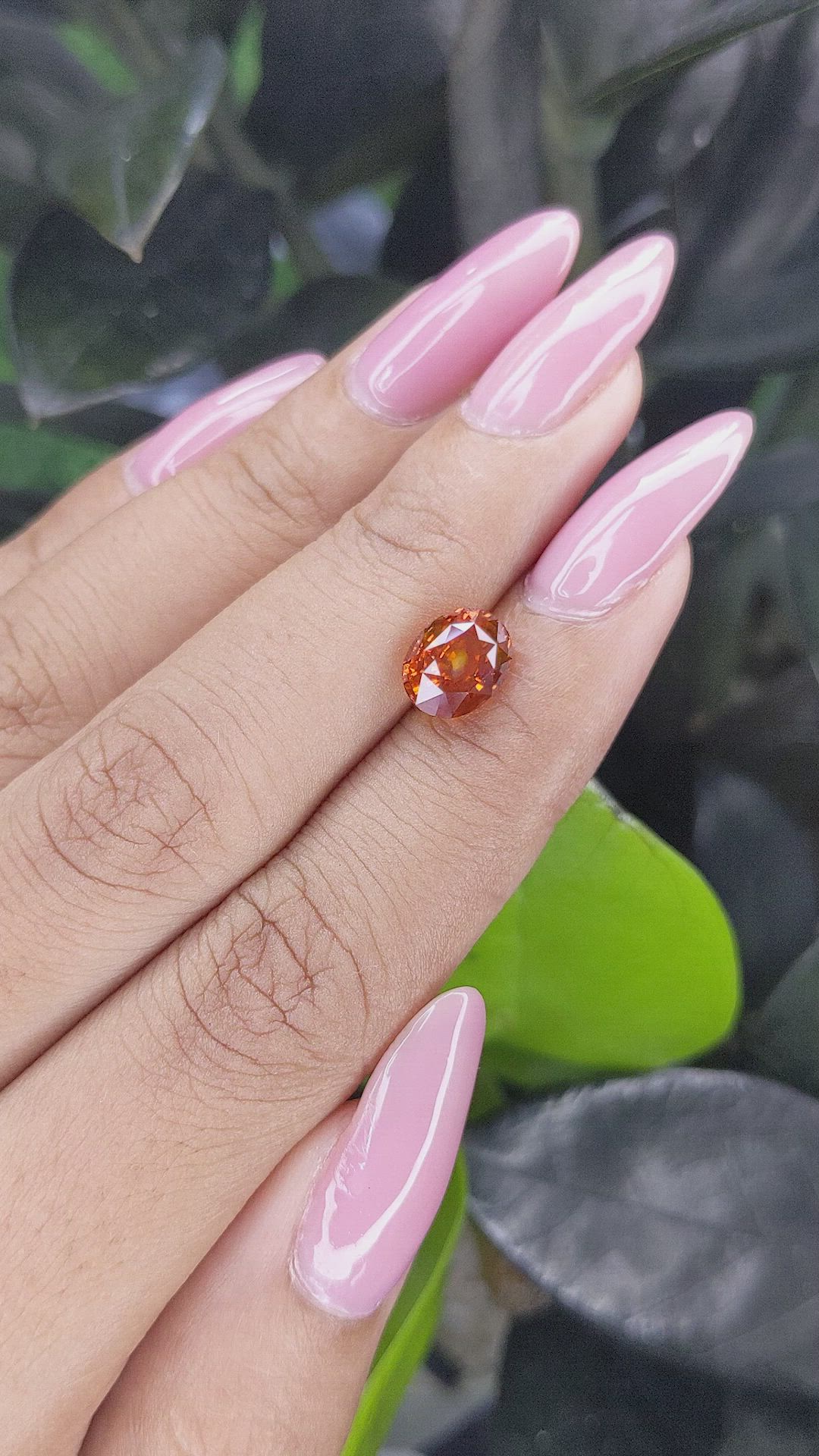 2.68 Ct. Orange Sapphire from Ceylon (Sri Lanka) Size Video
