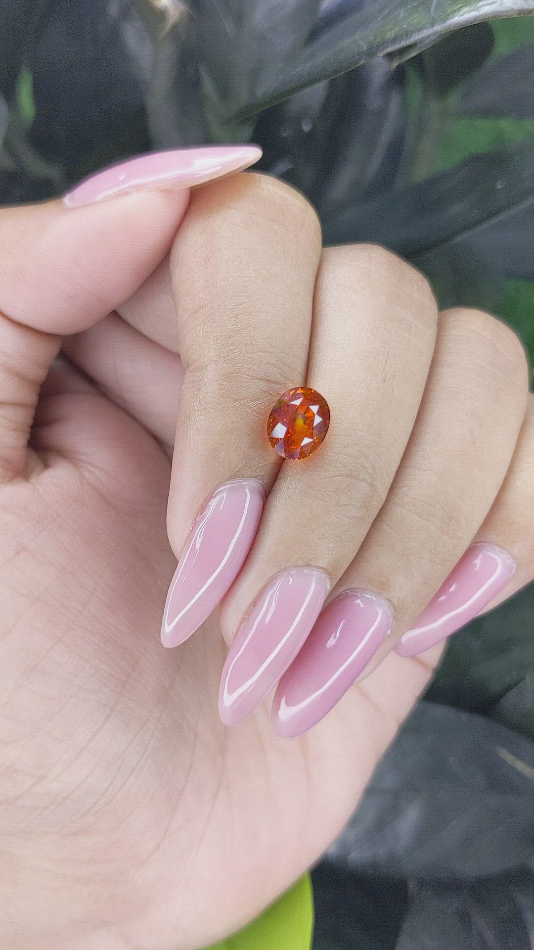 2.68 Ct. Orange Sapphire from Ceylon (Sri Lanka) Size Video