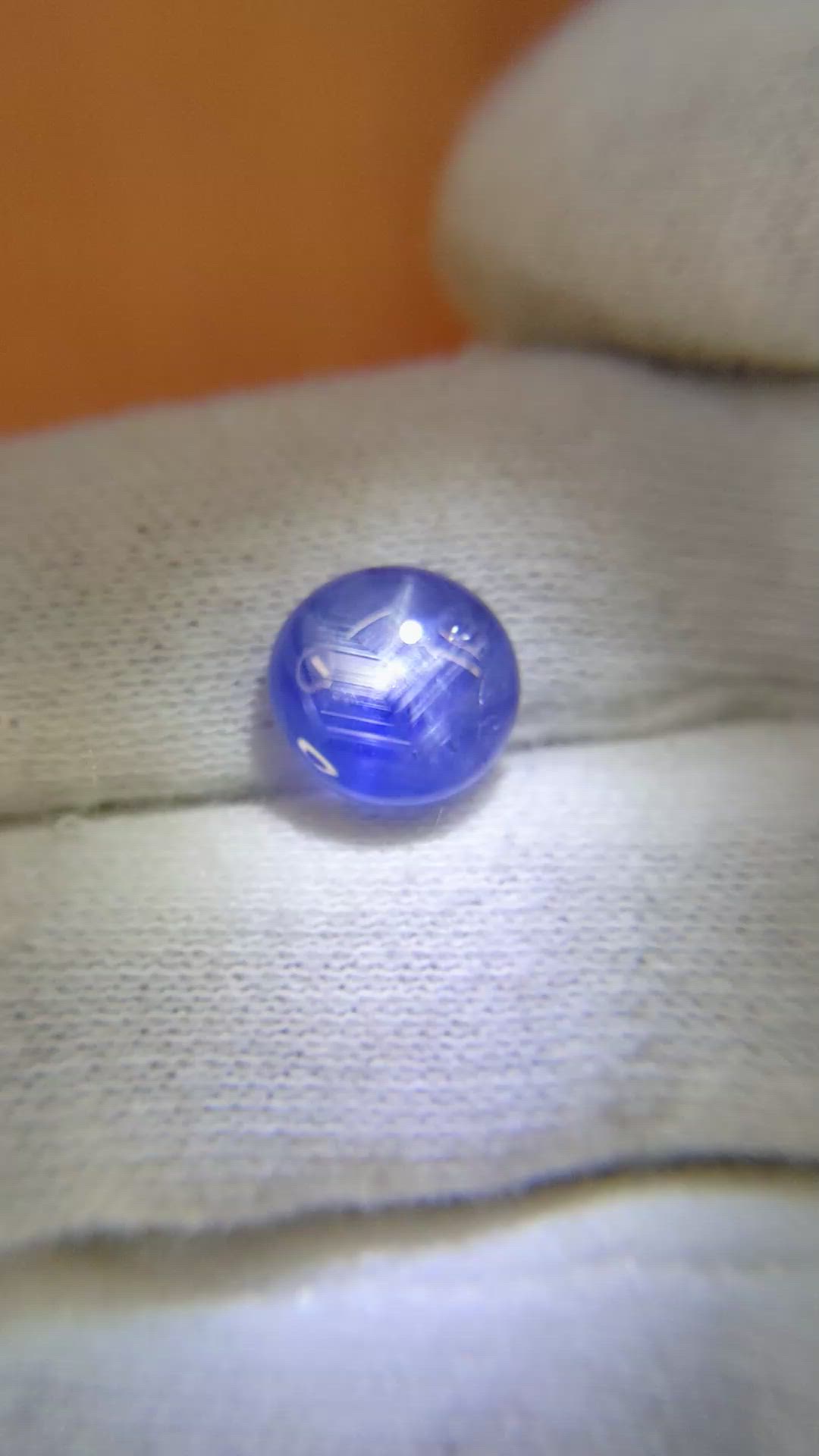 4.80 Ct. Blue Star Sapphire from Burma (Myanmar) Size Video