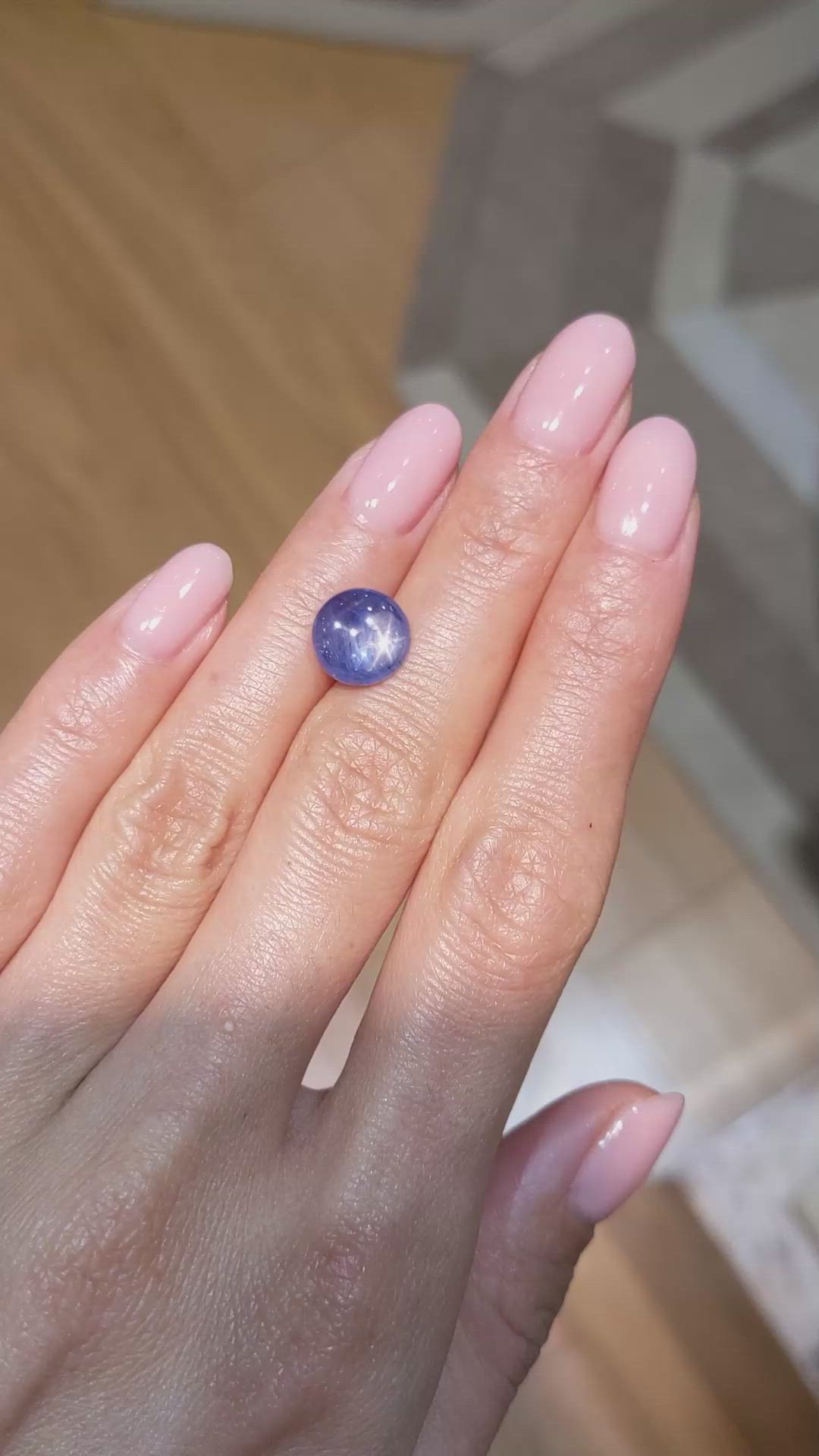 4.80 Ct. Blue Star Sapphire from Burma (Myanmar) Size Video