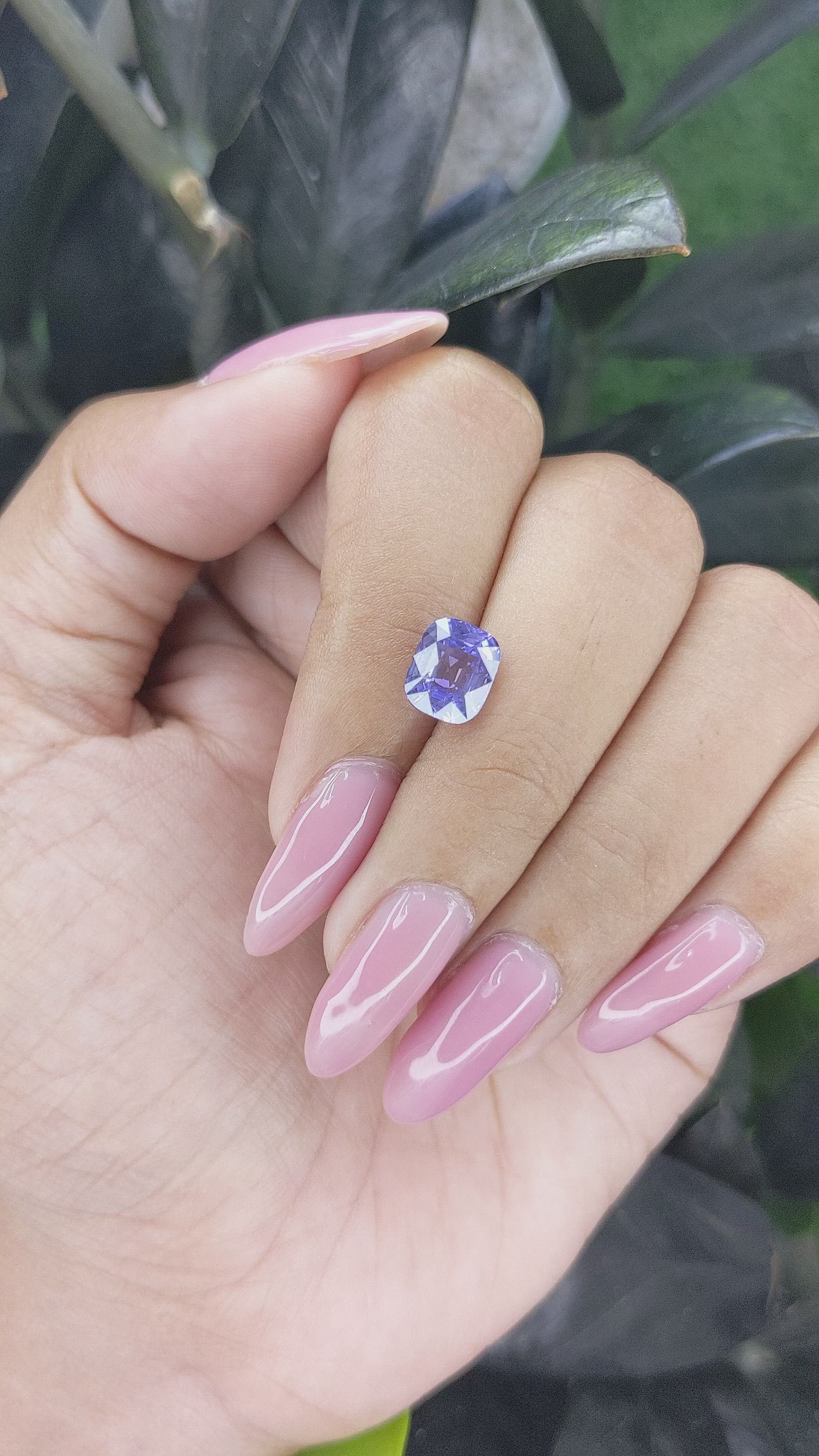 3.01 Ct. Bluish Purple Sapphire from Ceylon (Sri Lanka) Size Video