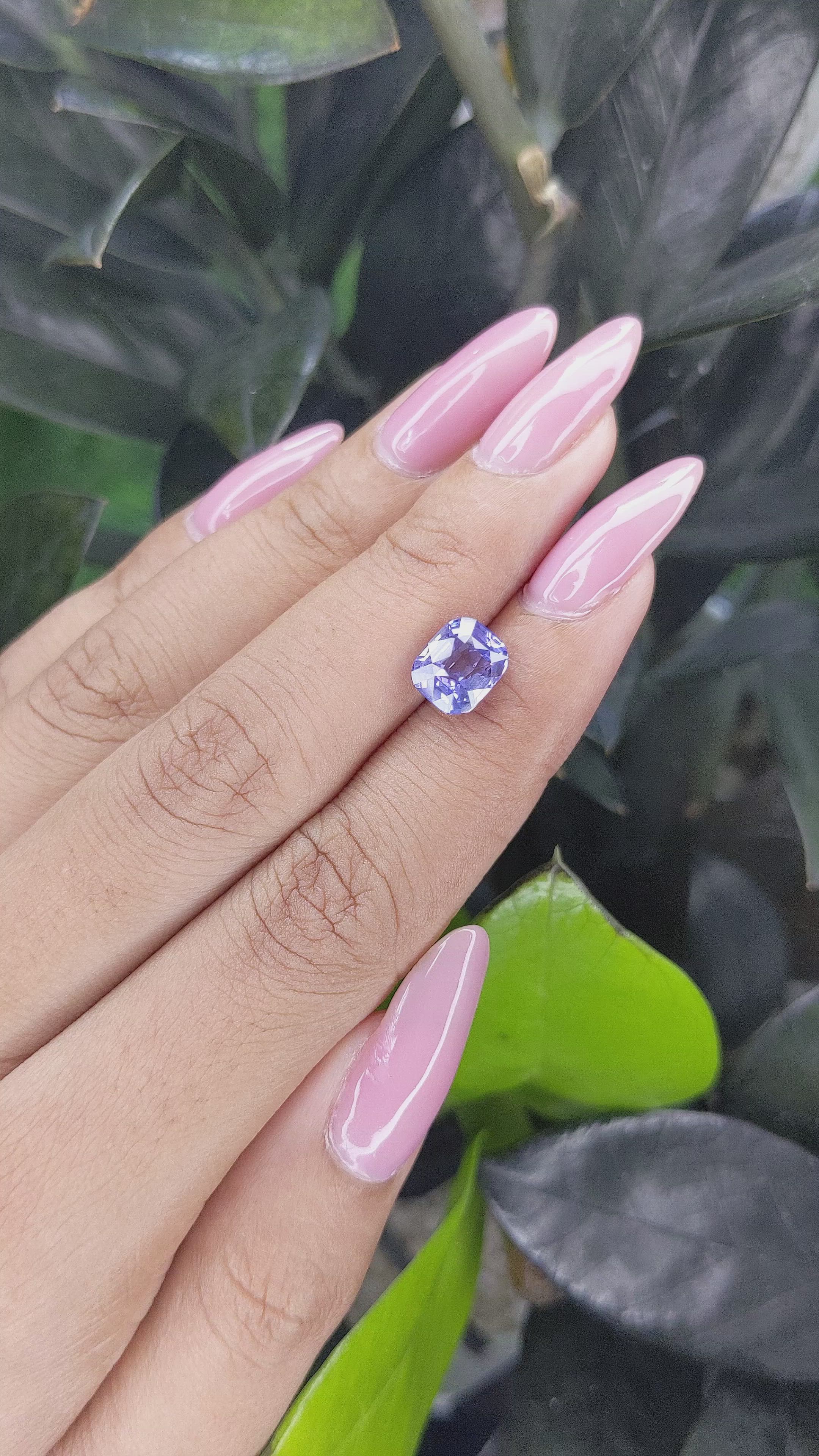 3.01 Ct. Bluish Purple Sapphire from Ceylon (Sri Lanka) Size Video