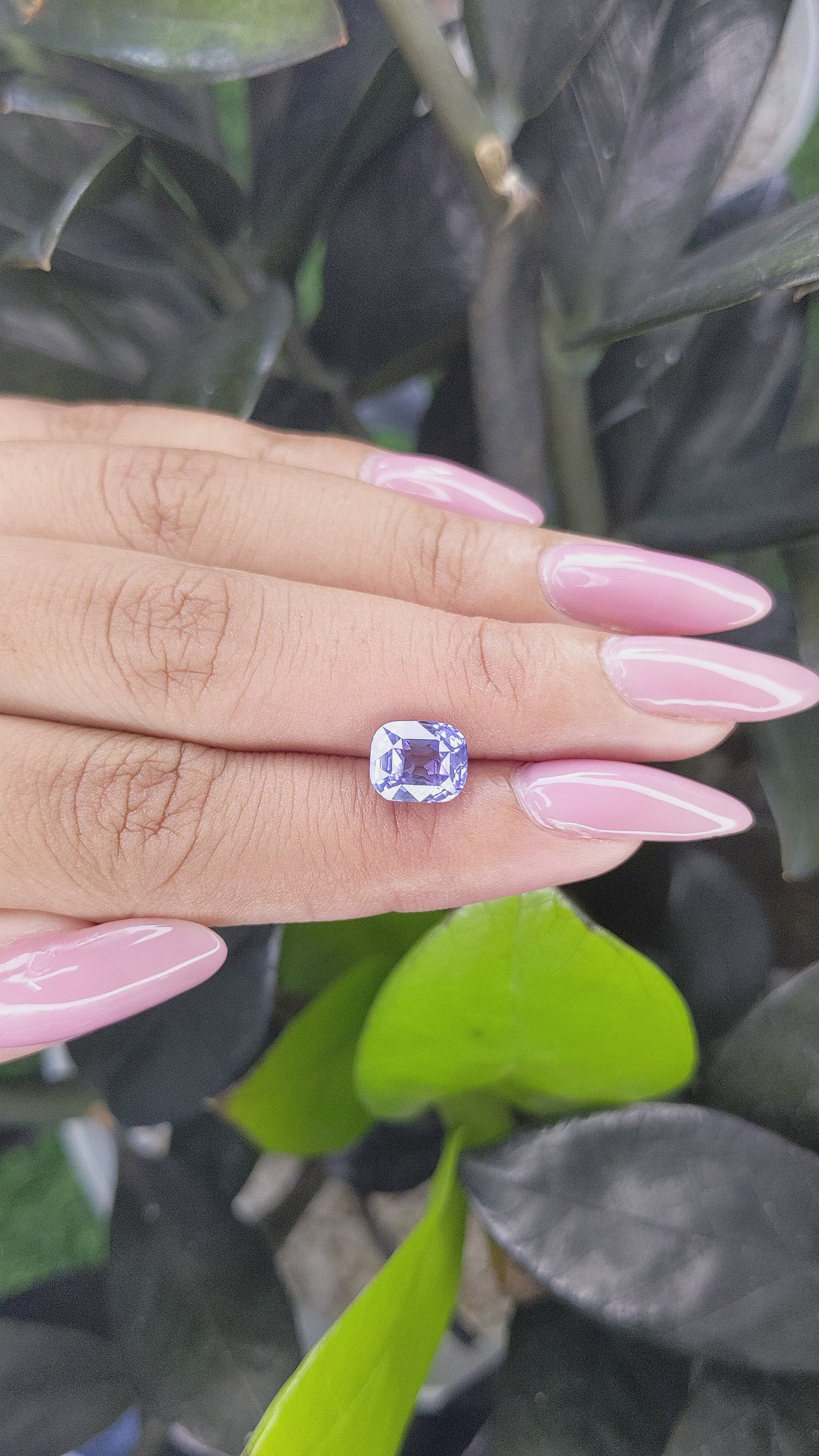 3.01 Ct. Bluish Purple Sapphire from Ceylon (Sri Lanka) Size Video