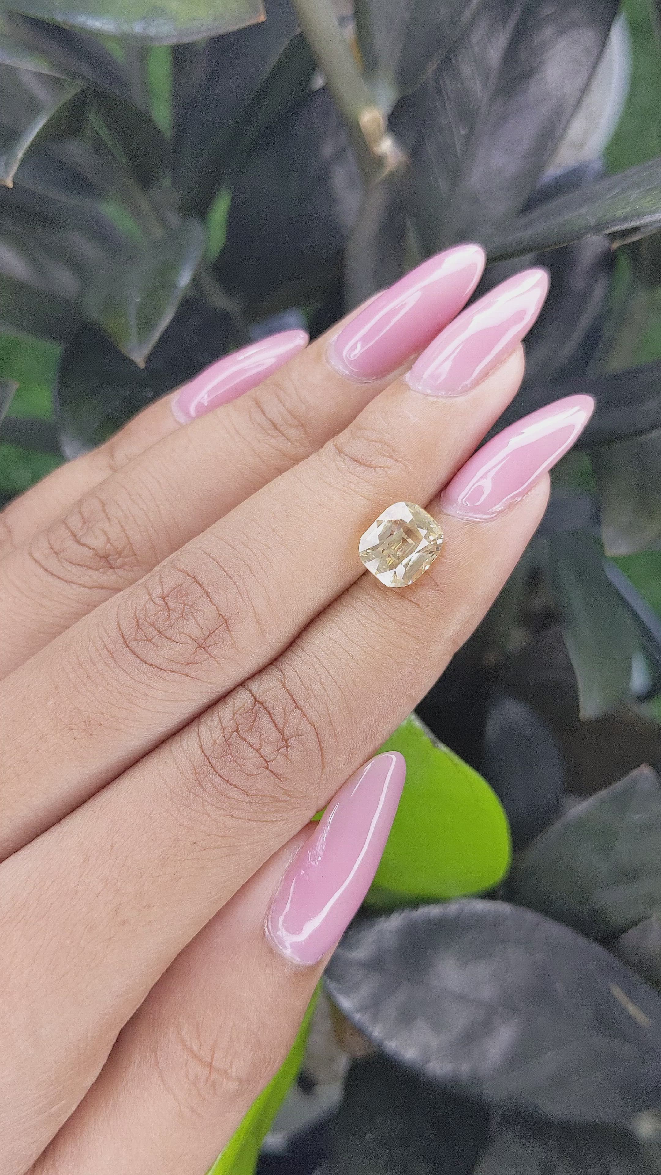 3.52 Ct. Yellow Sapphire from Ceylon (Sri Lanka) Size Video