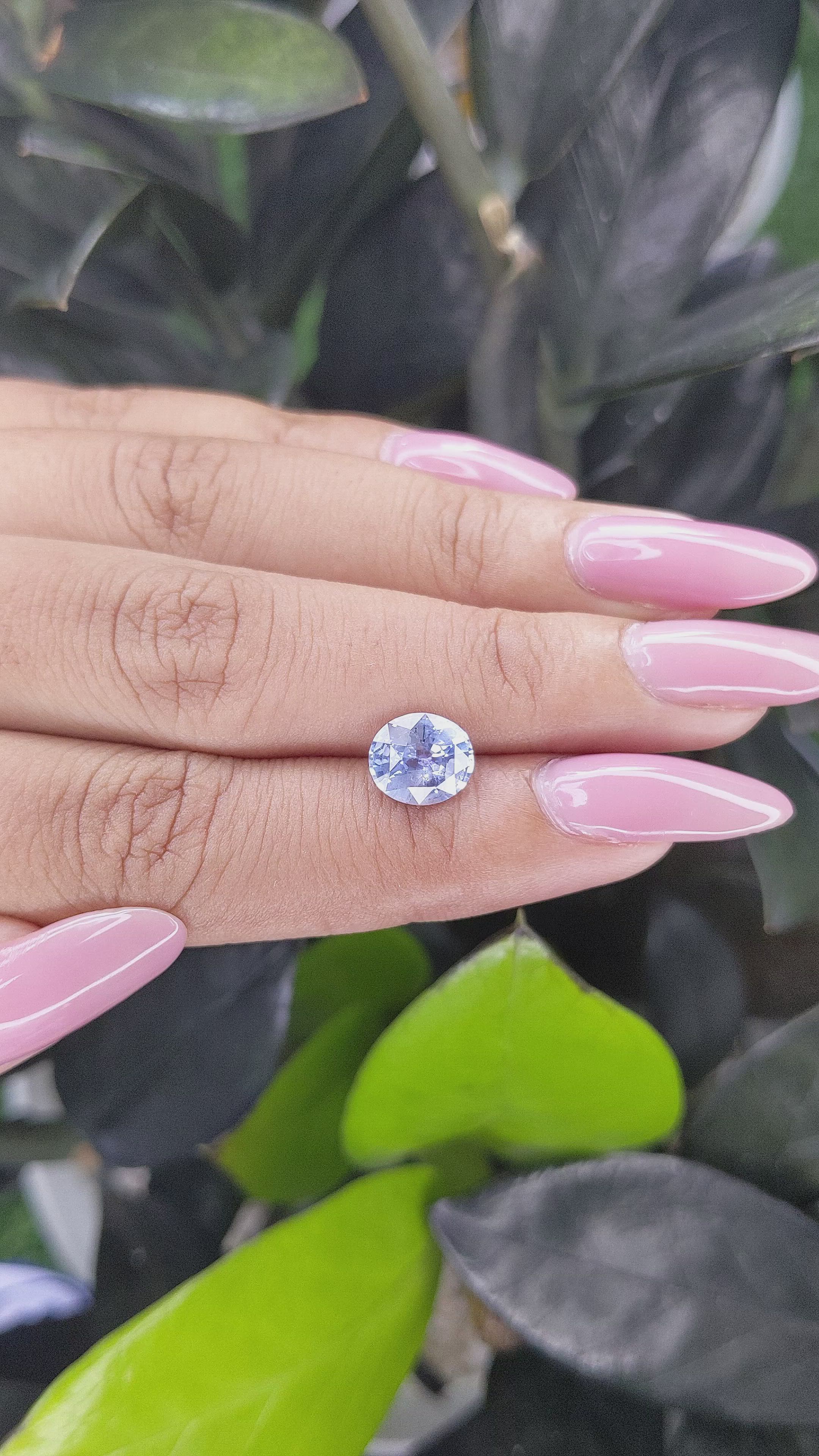 2.13 Ct. Blue Sapphire from Ceylon (Sri Lanka) Size Video