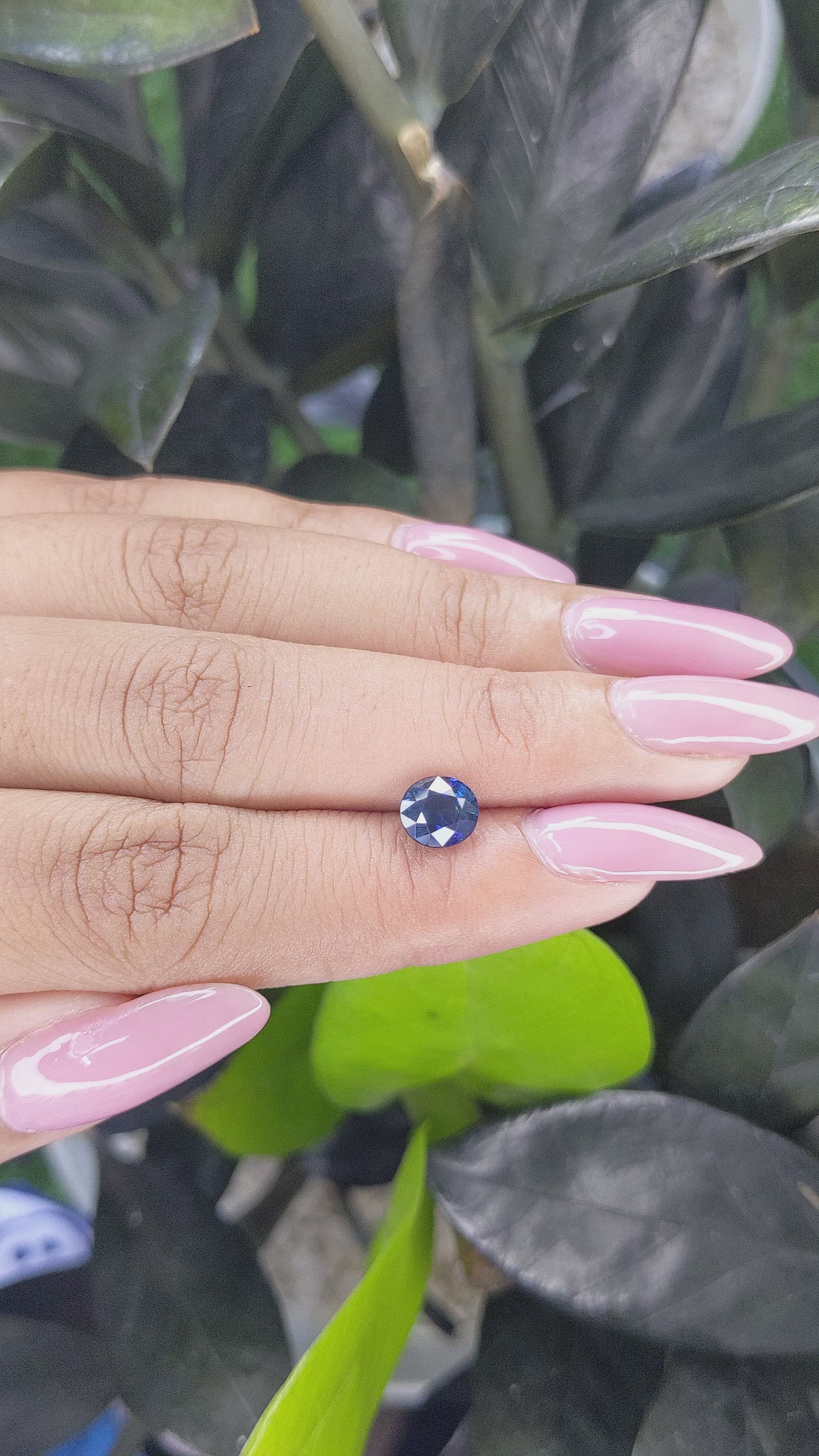 1.58 Ct. Blue Sapphire from Ceylon (Sri Lanka) Size Video