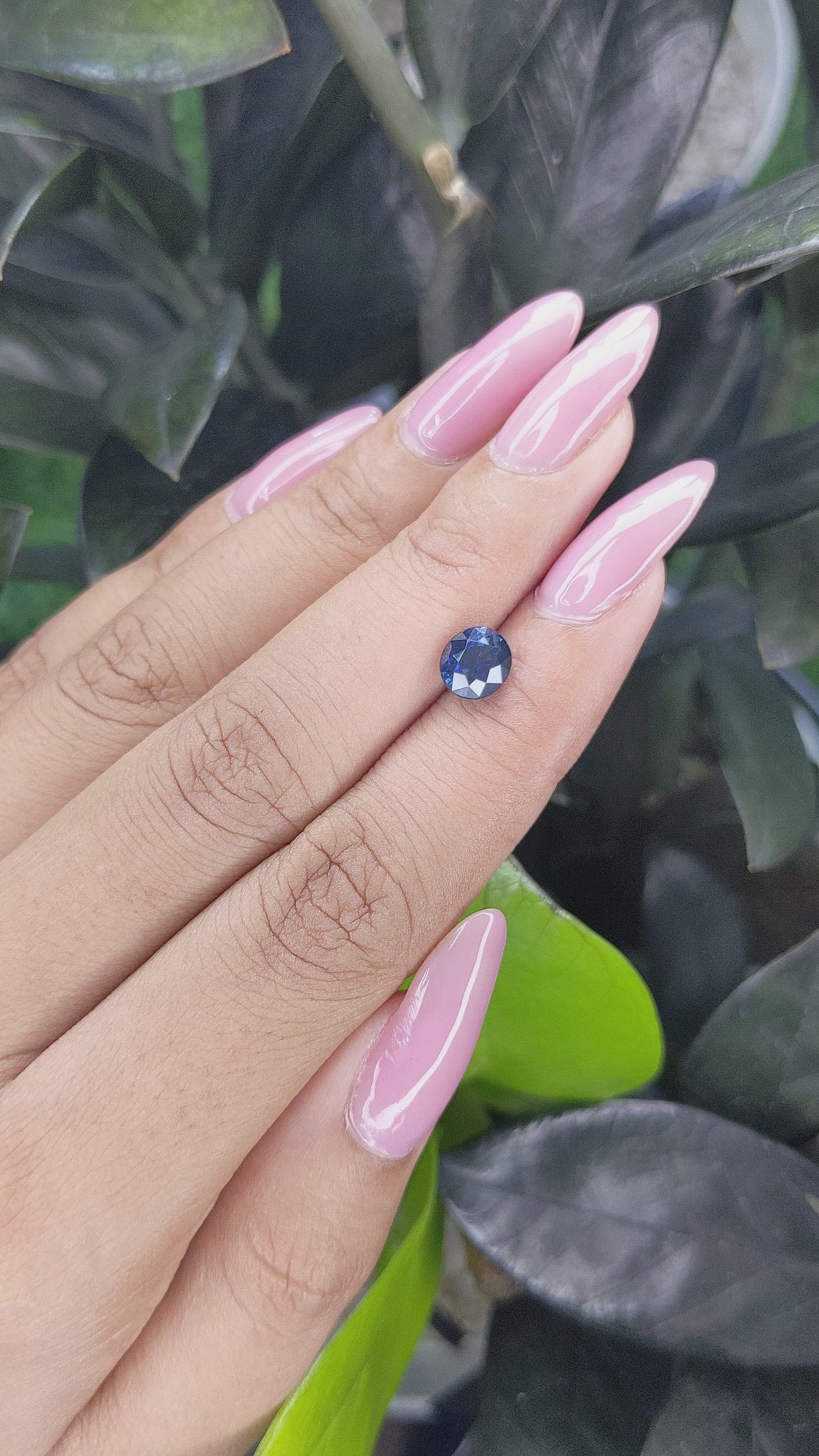 1.58 Ct. Blue Sapphire from Ceylon (Sri Lanka) Size Video