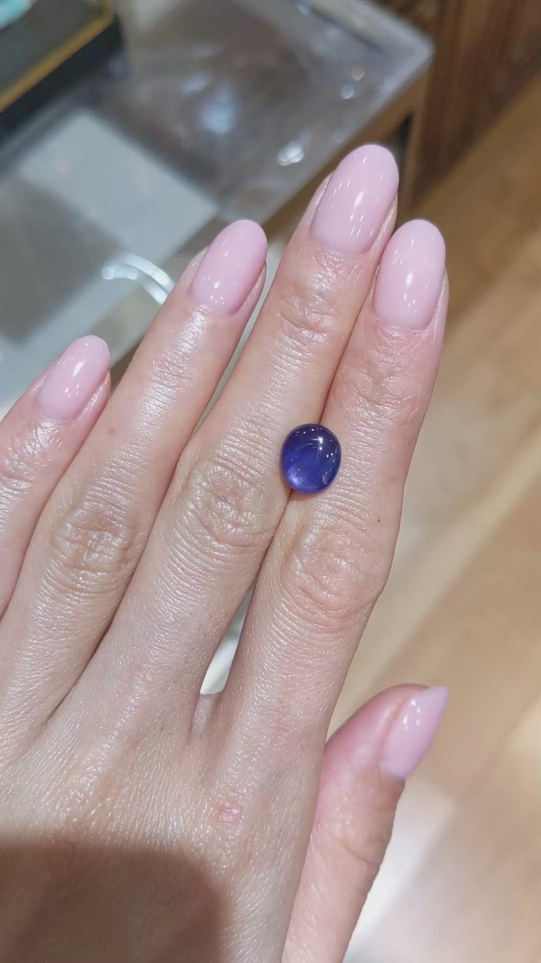 3.83 Ct. Blue Star Sapphire from Burma (Myanmar) Size Video