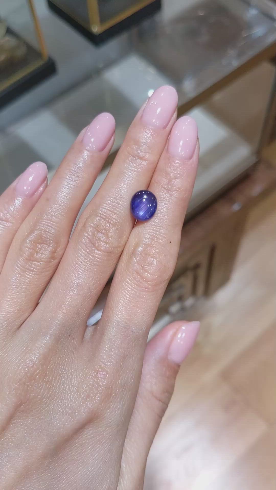 3.83 Ct. Blue Star Sapphire from Burma (Myanmar) Size Video