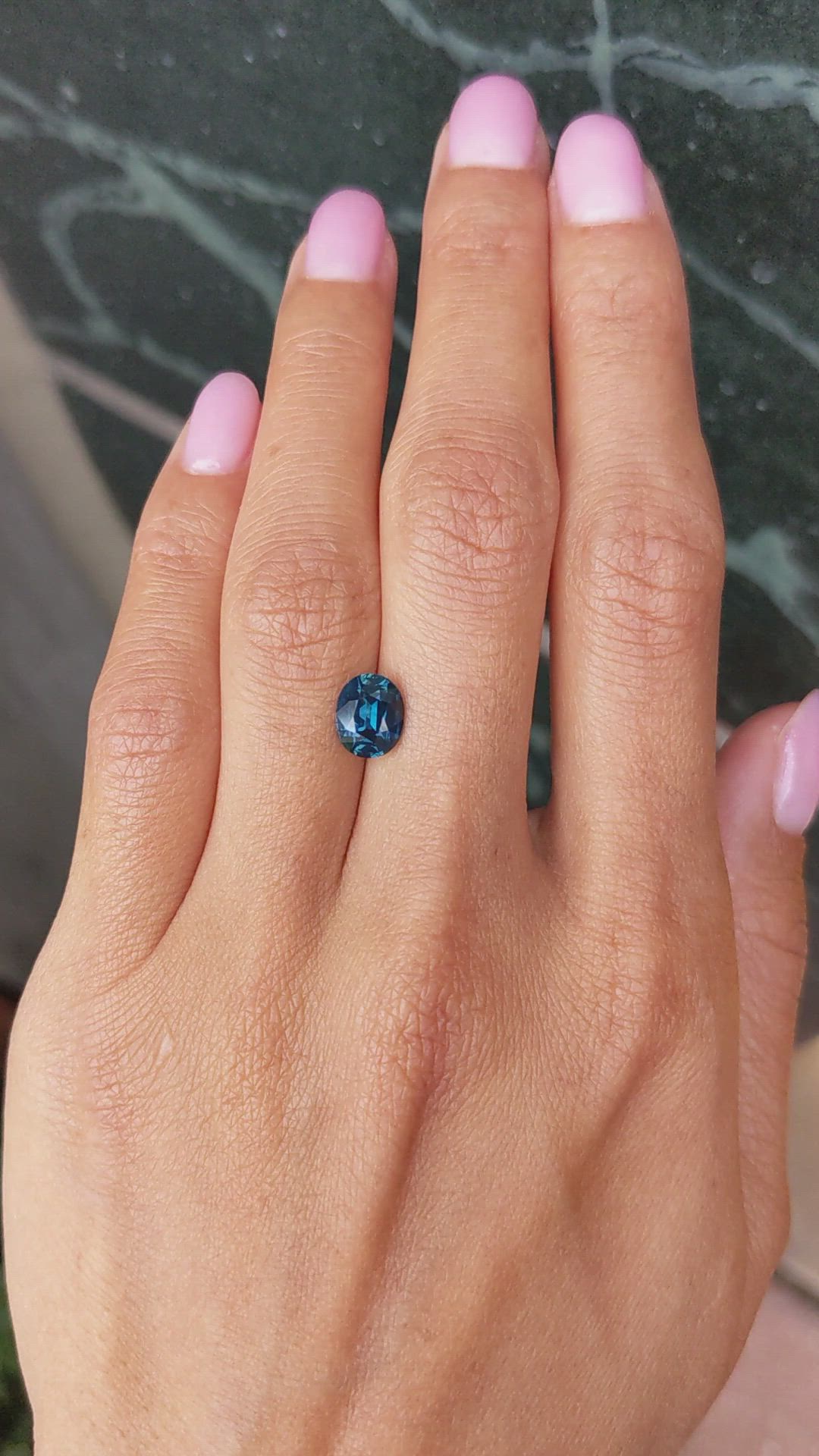 2.05 Ct. Greenish Blue Sapphire from Ceylon (Sri Lanka) Size Video