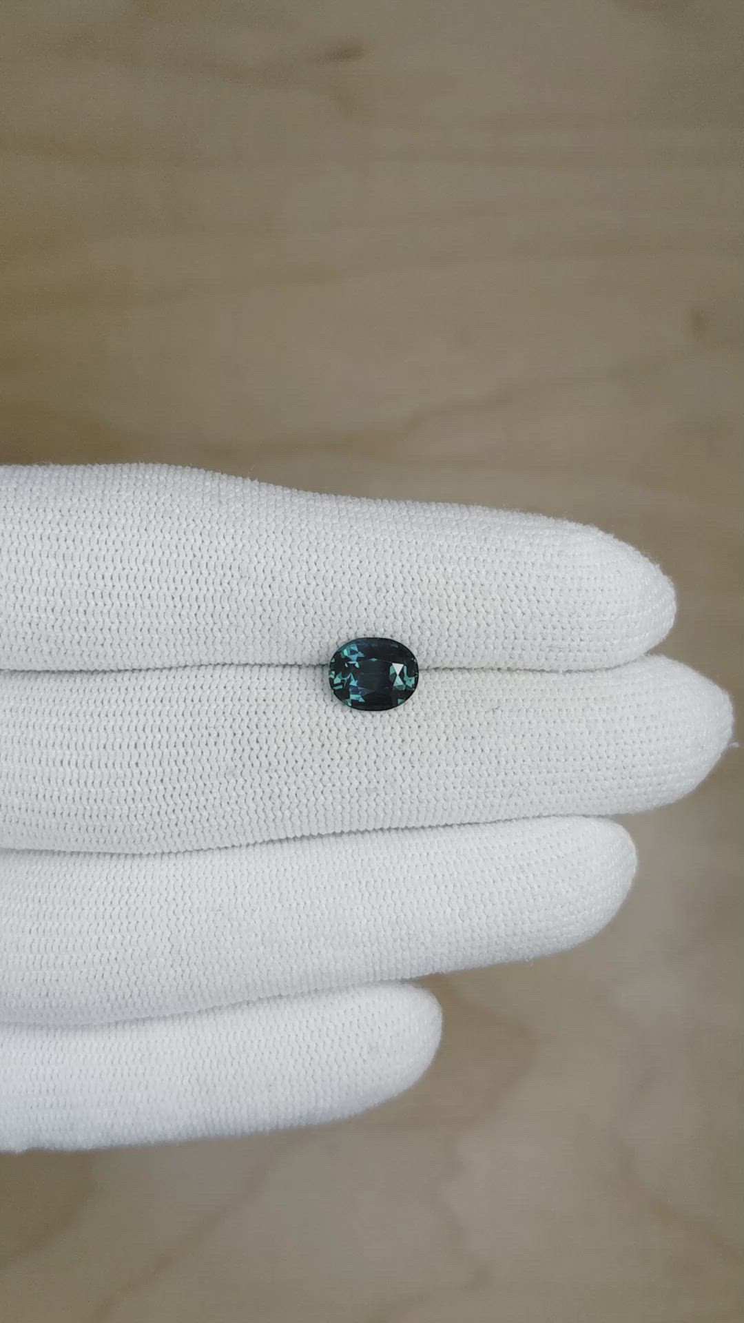 2.05 Ct. Greenish Blue Sapphire from Ceylon (Sri Lanka) Size Video