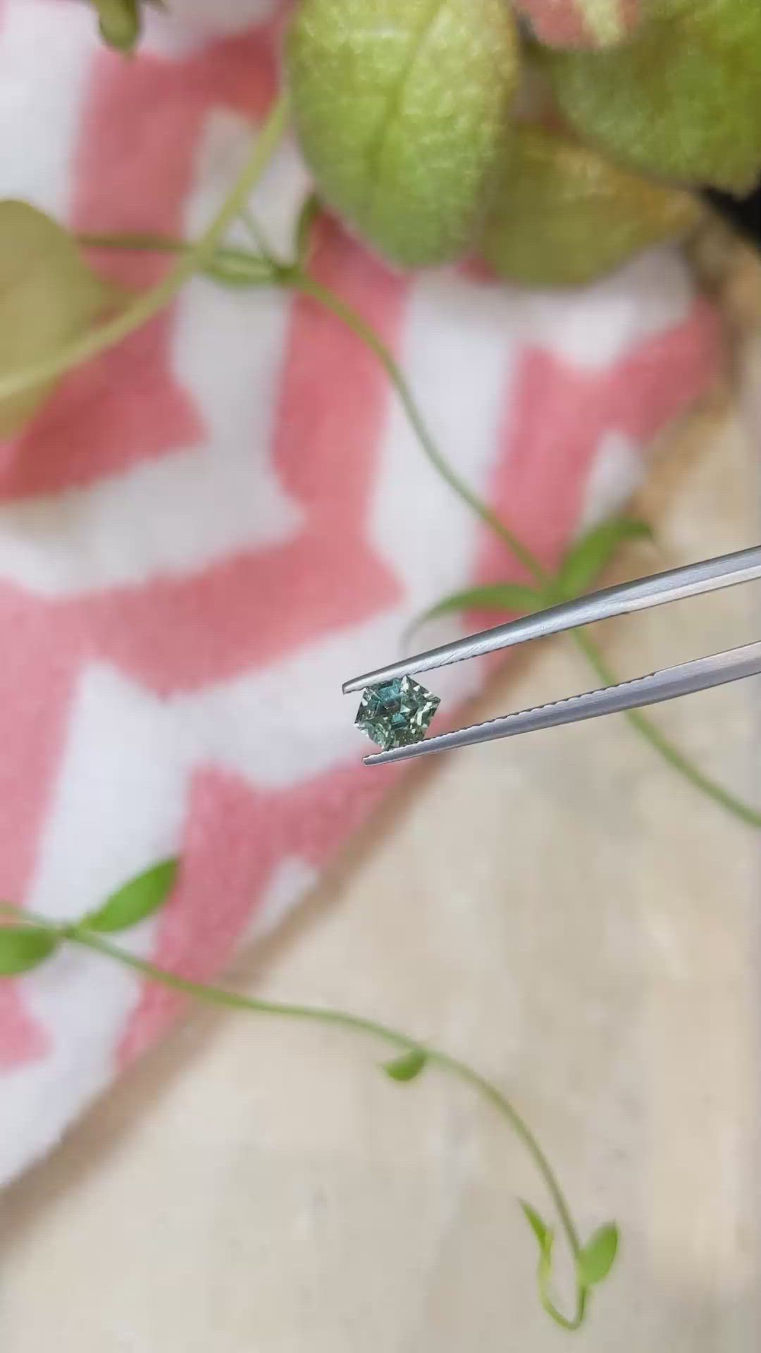 0.70 Ct. Bluish Green Sapphire from Montana Size Video