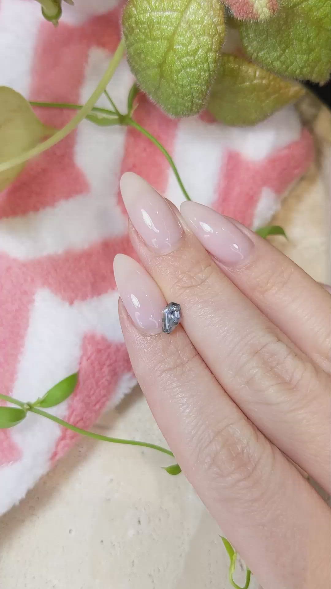 0.74 Ct. Bluish Grey Sapphire from Montana Size Video