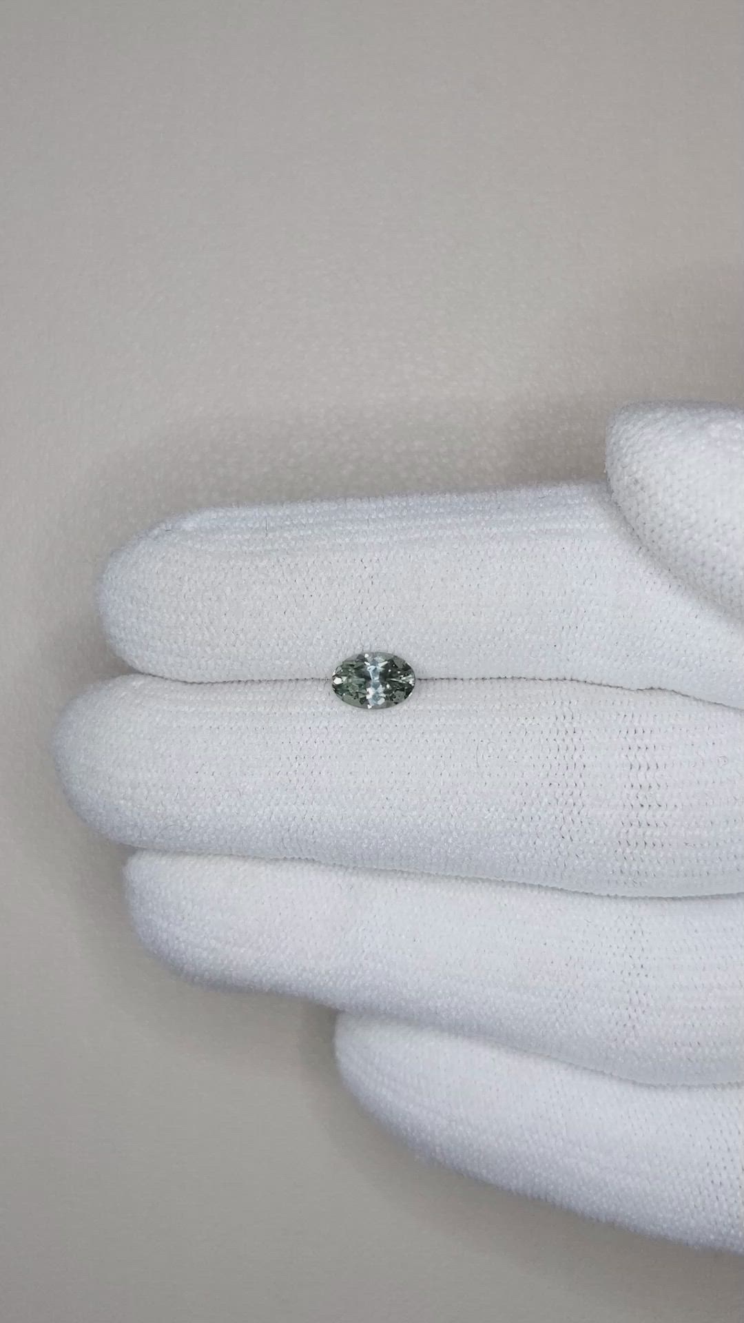 0.75 Ct. Bluish Green Sapphire from Montana Size Video
