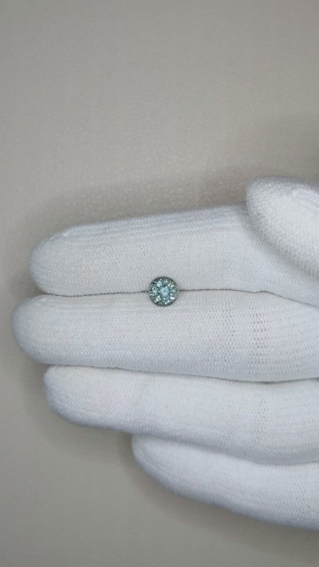 0.77 Ct. Greenish Blue Sapphire from Montana Size Video