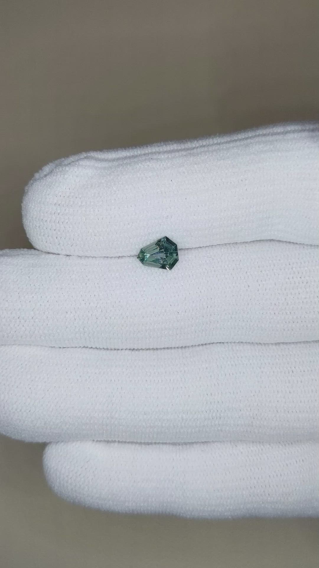 0.80 Ct. Bluish Green Sapphire from Montana Size Video