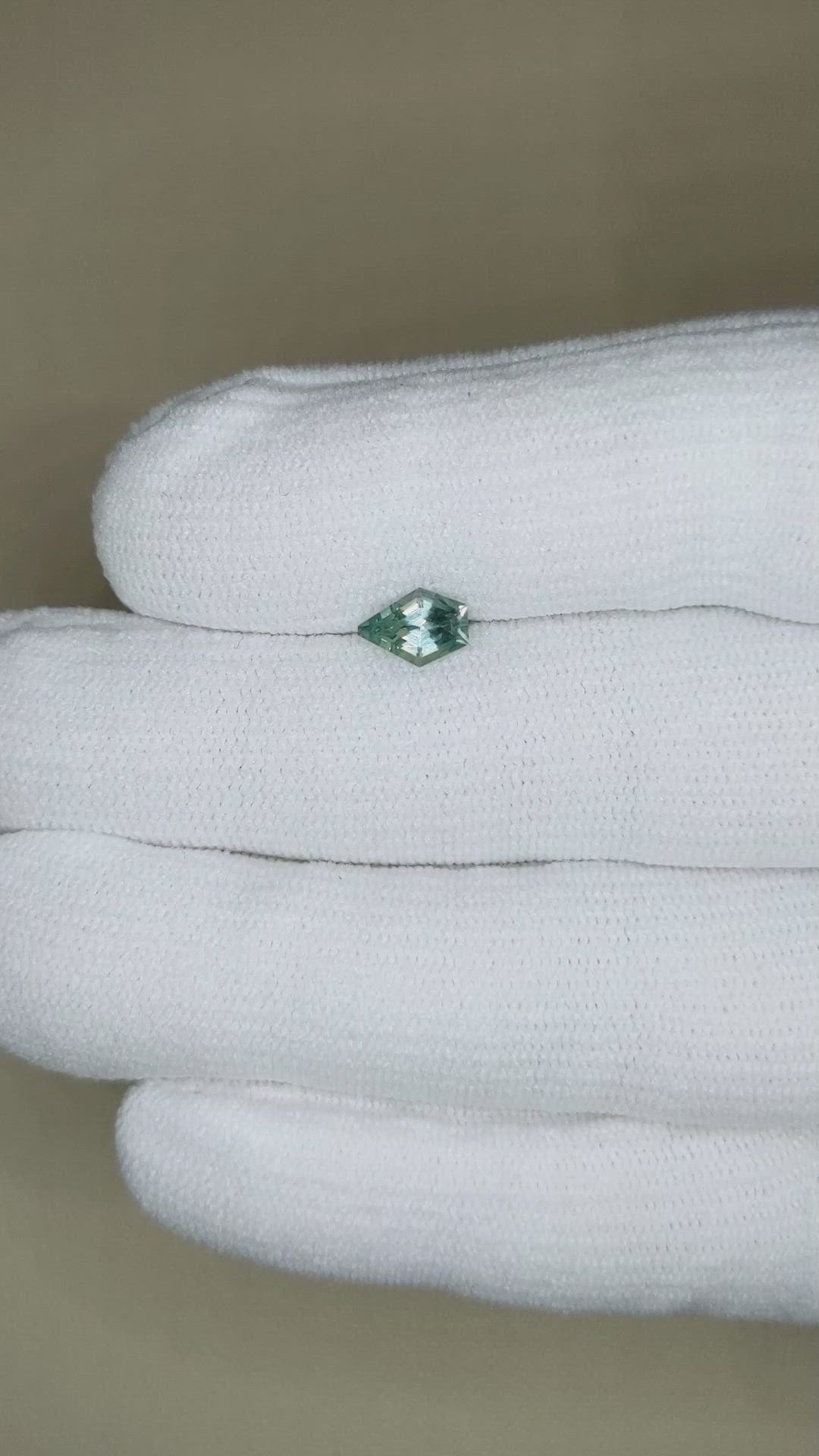 0.86 Ct. Bluish Green Sapphire from Montana Size Video
