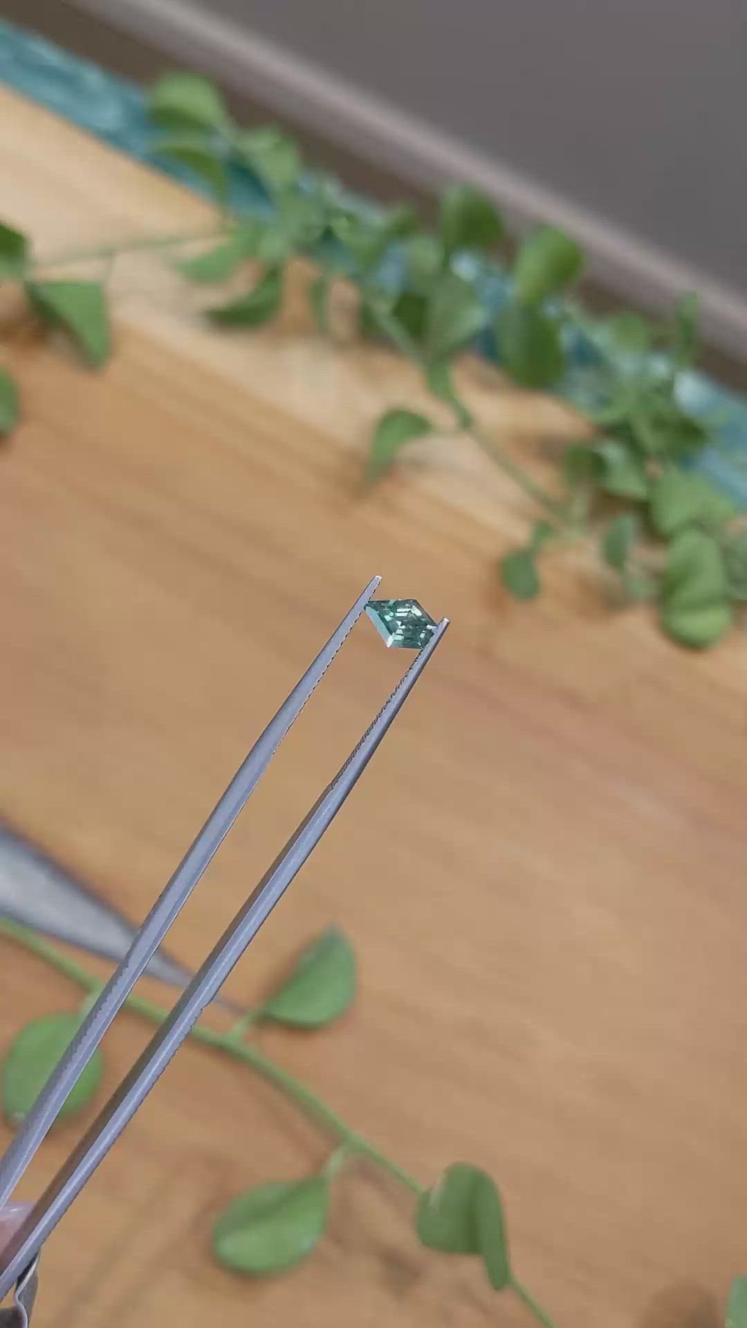 0.86 Ct. Bluish Green Sapphire from Montana Size Video