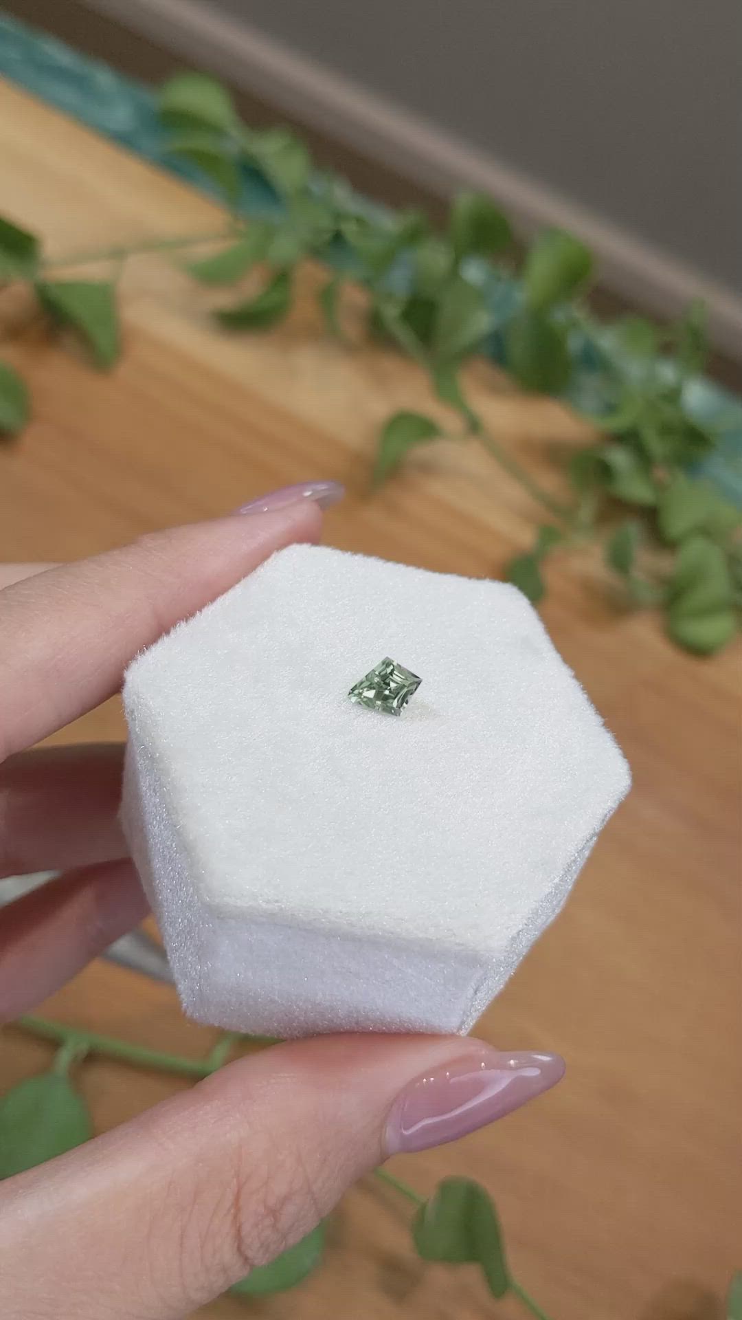 0.88 Ct. Green Sapphire from Montana Size Video