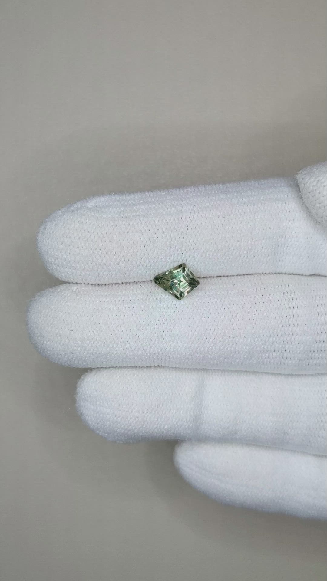 0.88 Ct. Green Sapphire from Montana Size Video