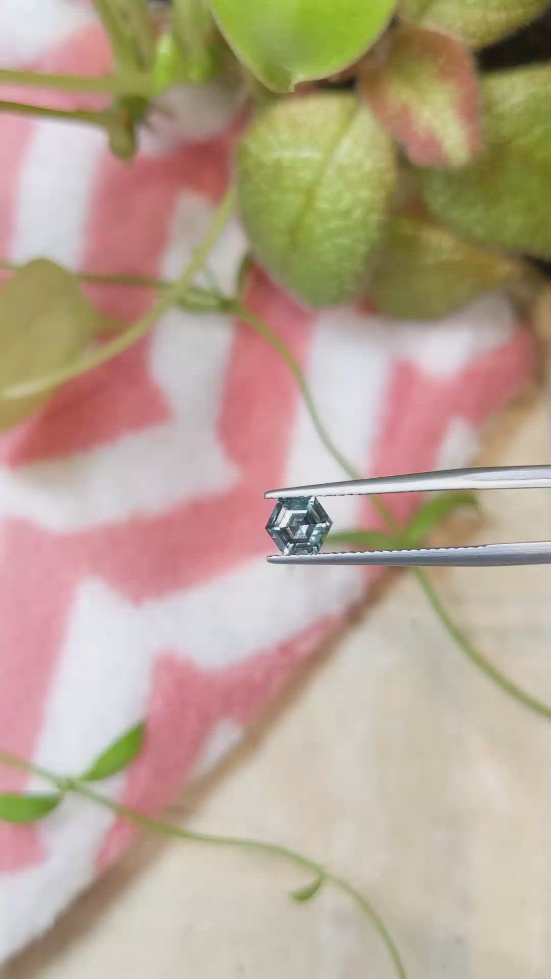 0.95 Ct. Bluish Green Sapphire from Montana Size Video