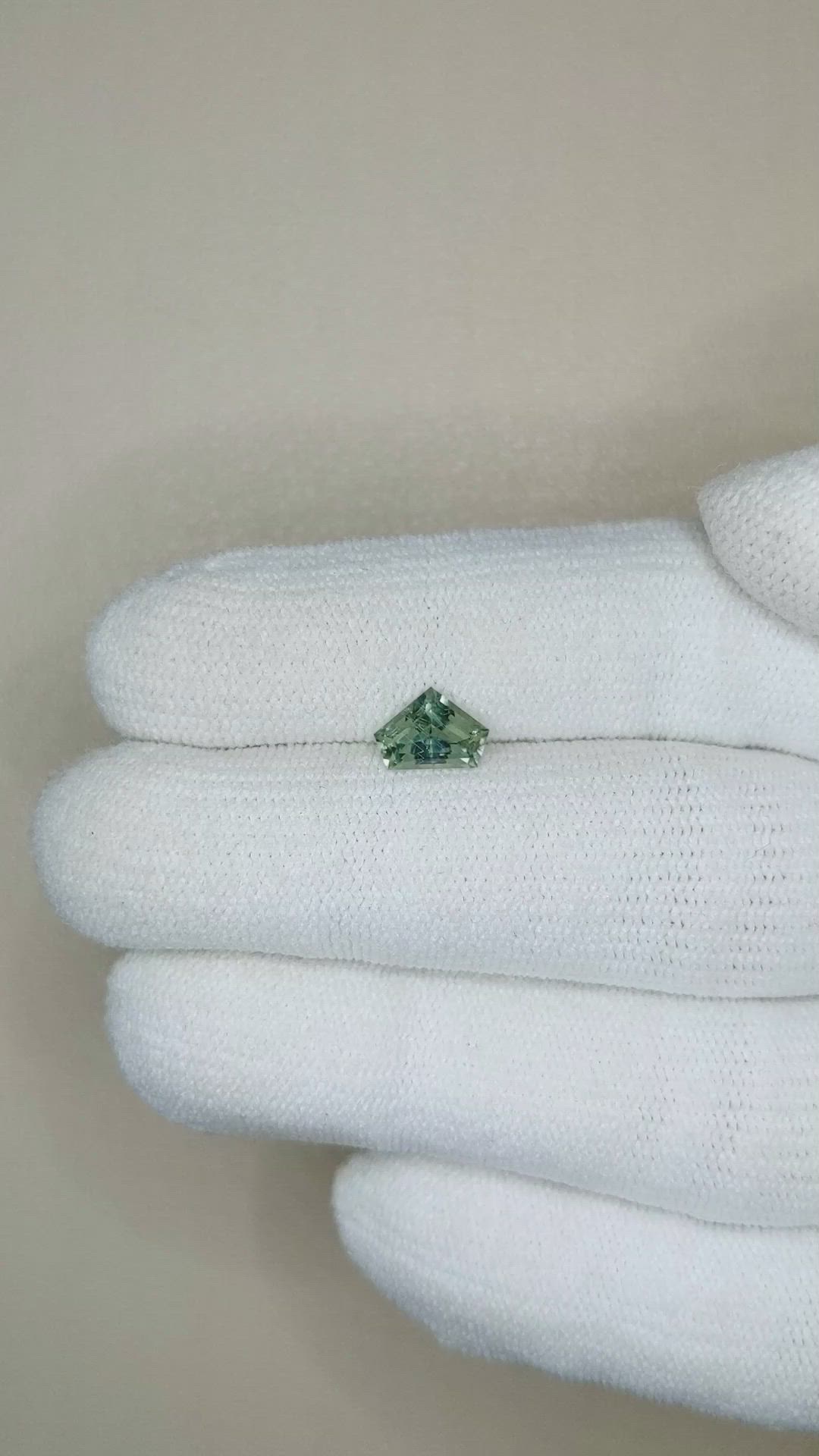 0.96 Ct. Green Sapphire from Montana Size Video