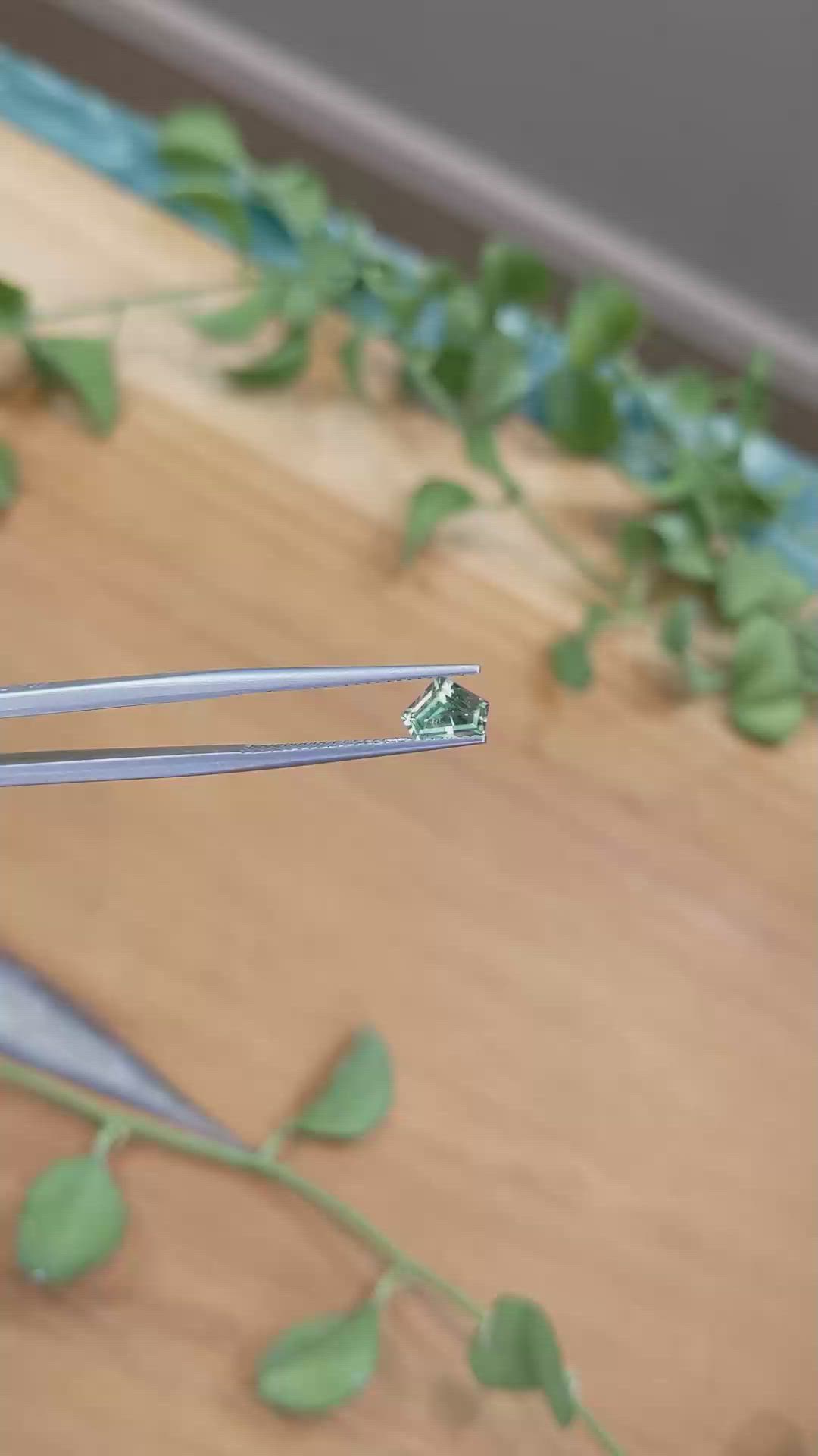 0.96 Ct. Green Sapphire from Montana Size Video