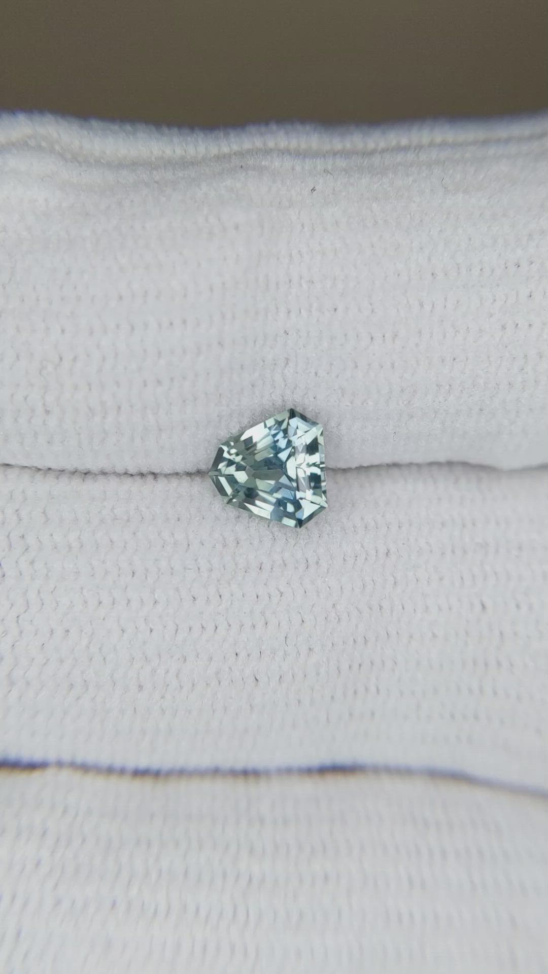 1.00 Ct. Greenish Blue Sapphire from Montana Size Video