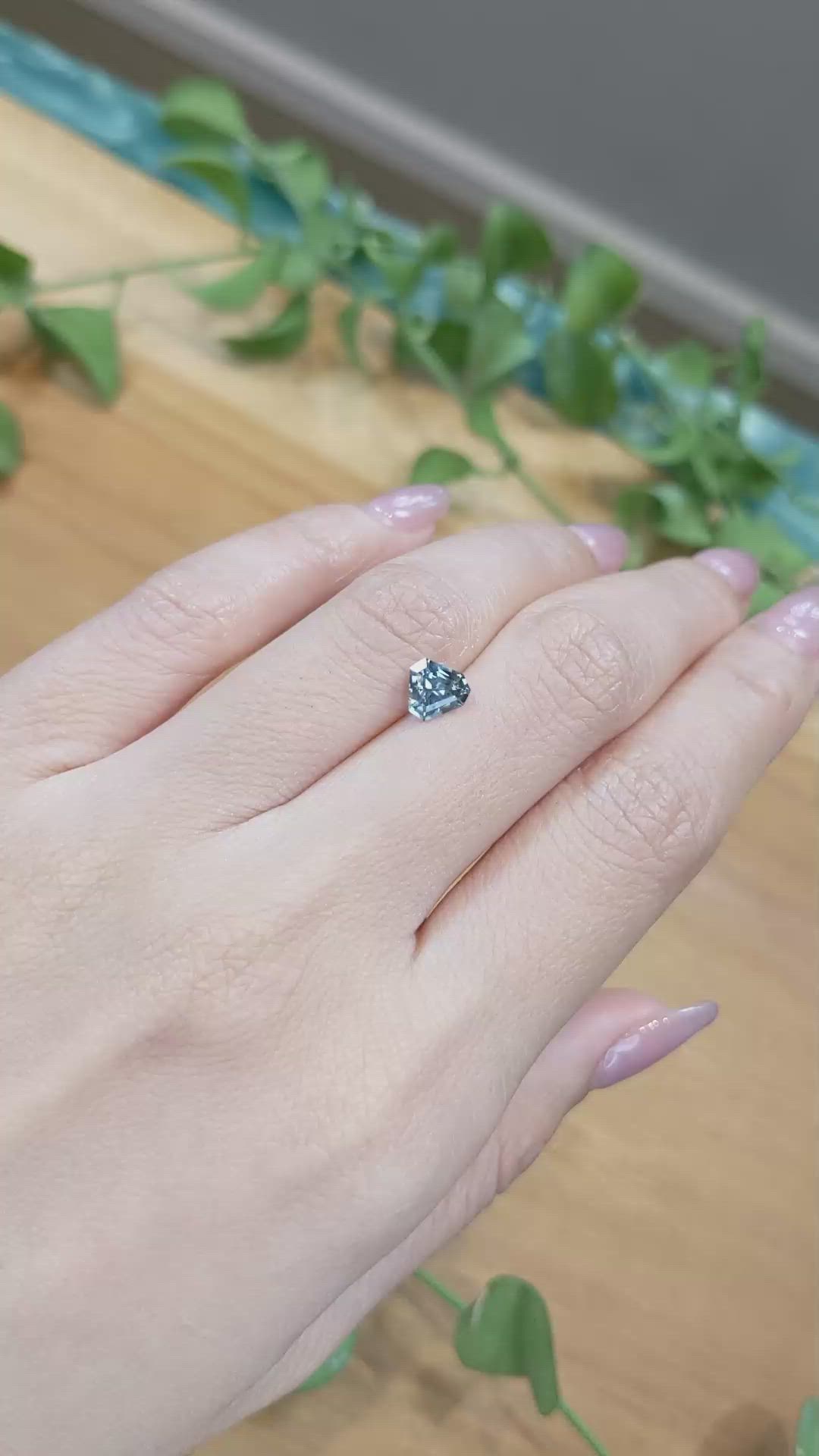 1.00 Ct. Greenish Blue Sapphire from Montana Size Video