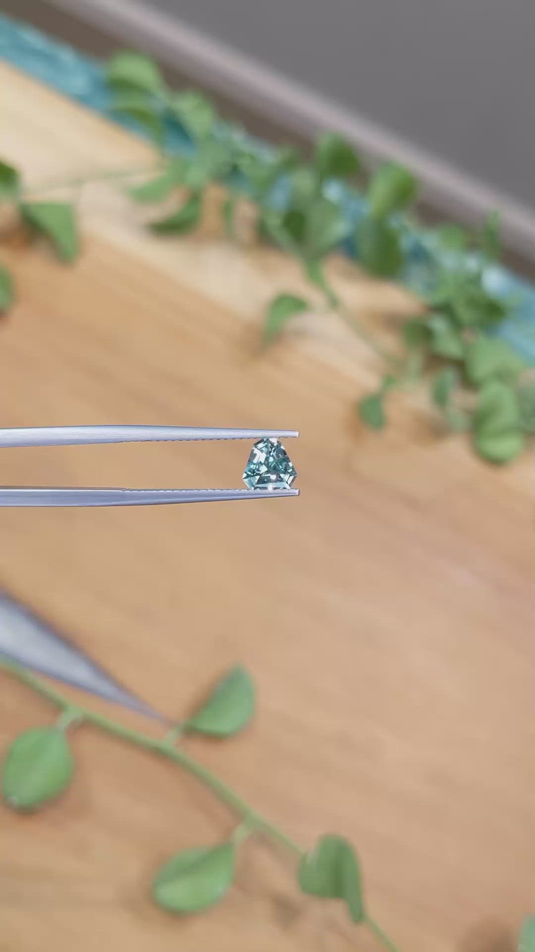 1.00 Ct. Greenish Blue Sapphire from Montana Size Video