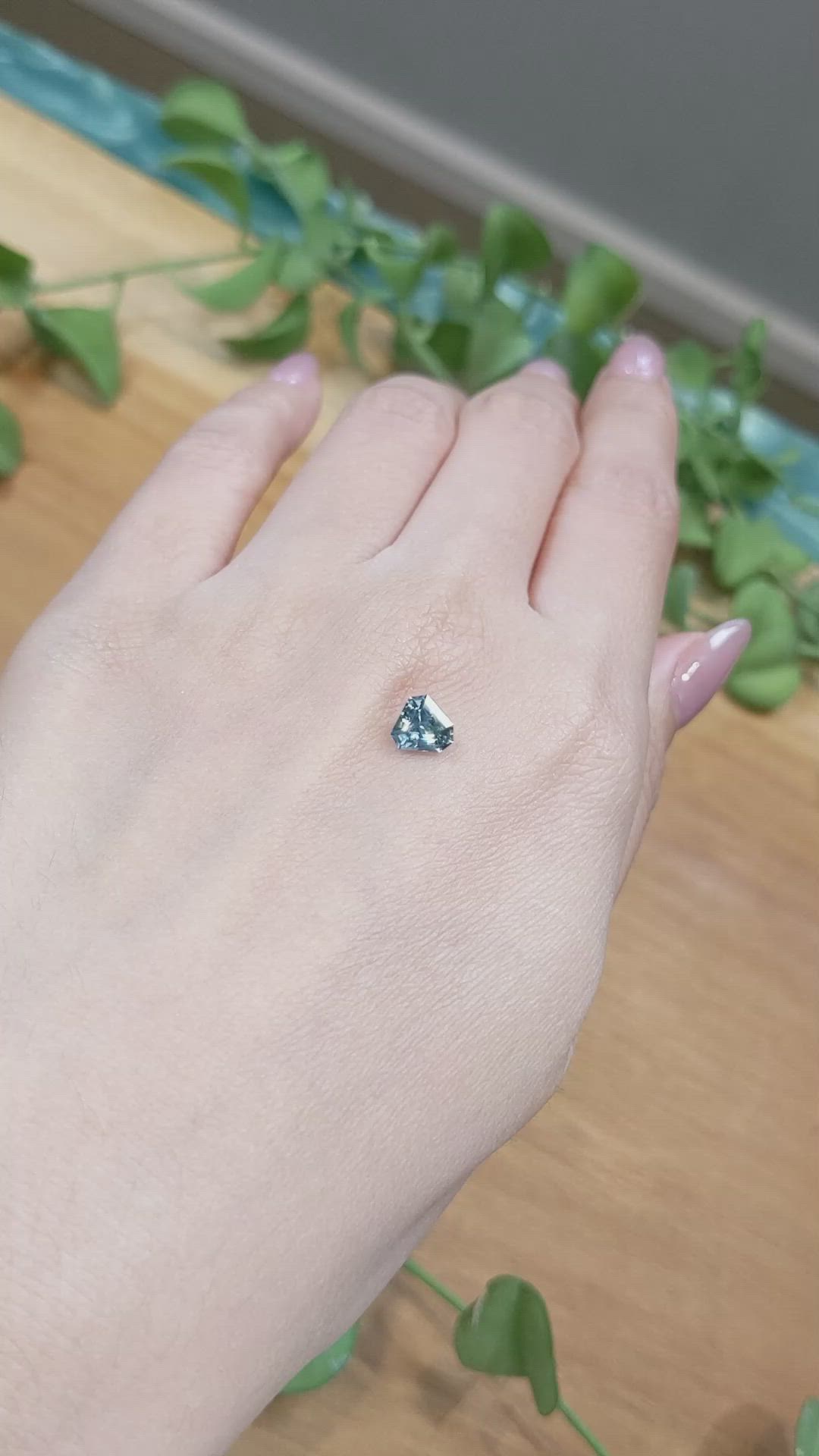 1.00 Ct. Greenish Blue Sapphire from Montana Size Video