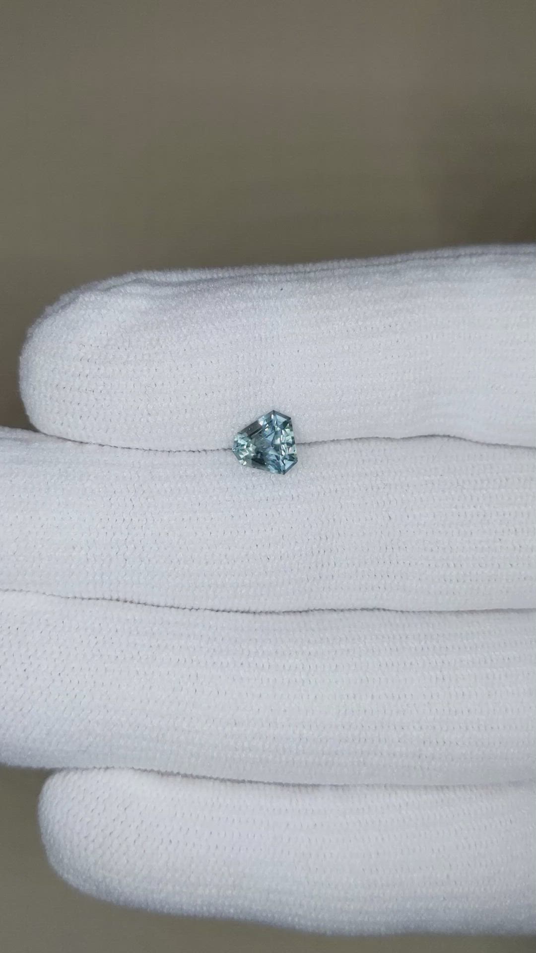 1.00 Ct. Greenish Blue Sapphire from Montana Size Video