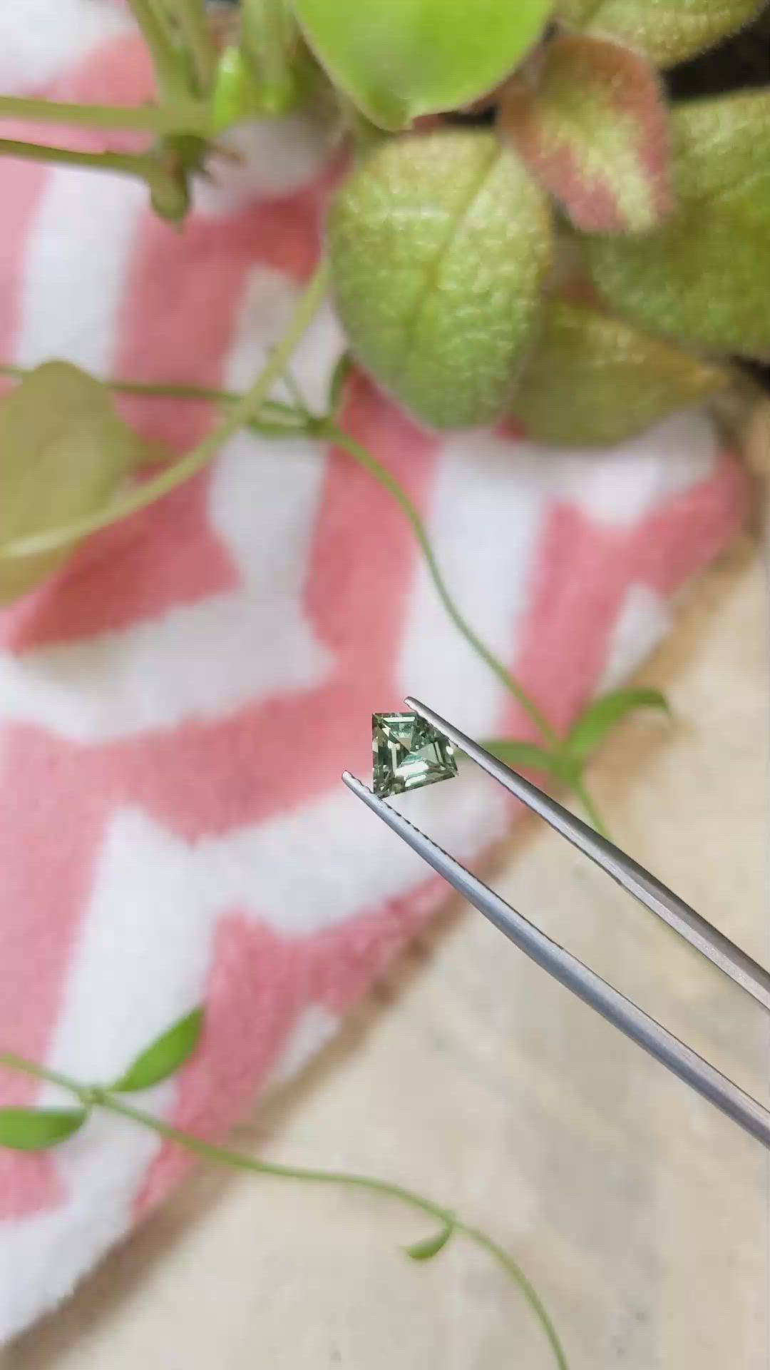 1.03 Ct. Green Sapphire from Montana Size Video