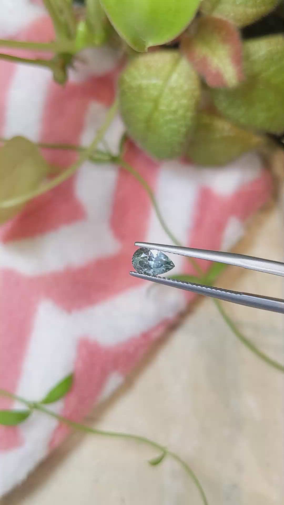 1.09 Ct. Bluish Green Sapphire from Montana Size Video