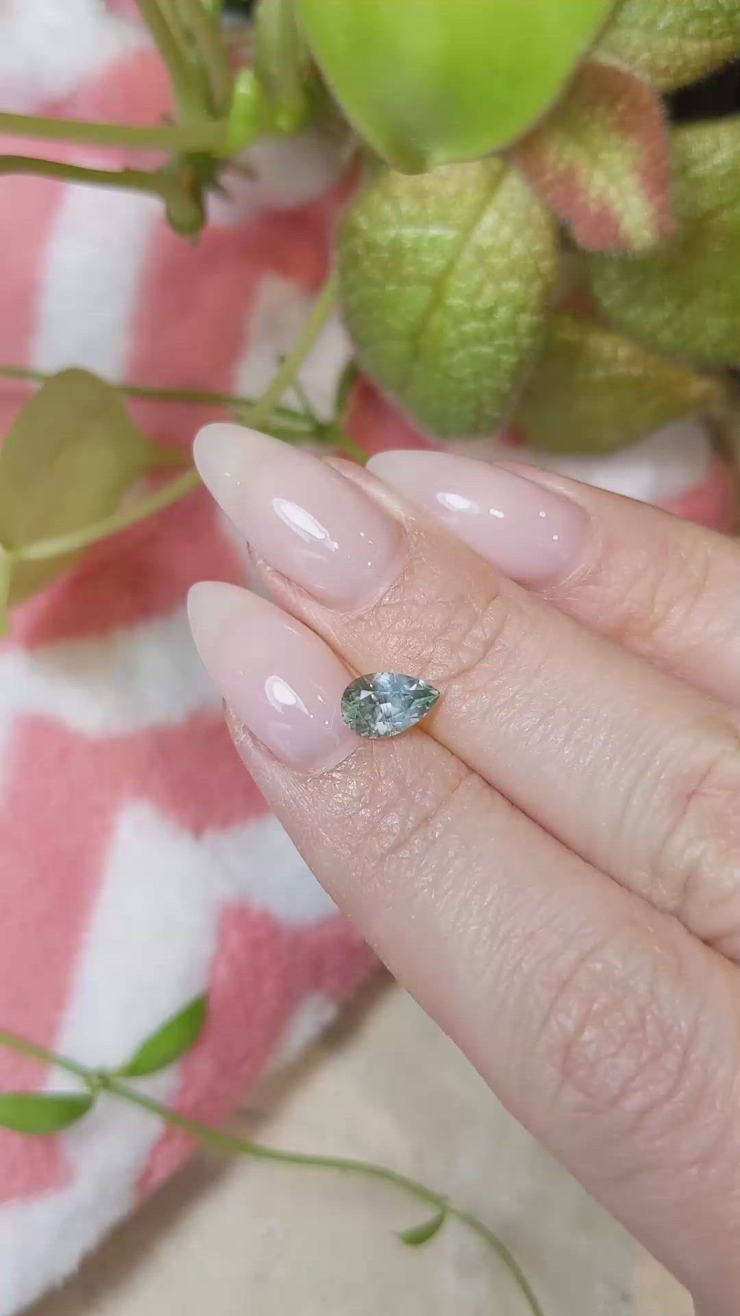 1.09 Ct. Bluish Green Sapphire from Montana Size Video